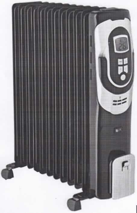 Ölradiator
- Radiator mit Flüssigkeitsumlauf (Öl), in einem rollbaren Metall-Gehäuse aus elf Rippen, mit 
  eingebautem Raumthermostat, Antifrost-Funktion, LED-Display, Timer-Funktion, drei
  elektronisch wählbaren Leistungsstufen (1000/1200/2200 Watt) bei einer Spannung von 230
  Volt sowie elektrischem Anschlusskabel und Kabelaufwicklung,
- mit zusätzlich eingebauter Digitaluhr, 
- zum Beheizen von Räumen.

Der Ölradiator bestimmt den Charakter des Ganzen.

"Elektrisches Gerät zum Raumbeheizen, kein Speicherheizgerät (Zusammengesetzte Ware aus Ölradiator -charakterbestimmend- und Digitaluhr); sog. Radiator mit Flüssigkeitsumlauf"