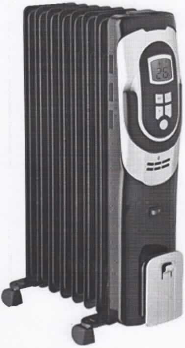 Ölradiator
- Radiator mit Flüssigkeitsumlauf (Öl), in einem rollbaren Metall-Gehäuse aus sieben Rippen,
  mit eingebautem Raumthermostat, Antifrost-Funktion, LED-Display, Timer-Funktion, drei
  elektronisch wählbaren Leistungsstufen (600/900/1500 Watt) bei einer Spannung von 230
  Volt sowie elektrischem Anschlusskabel und Kabelaufwicklung,
- mit zusätzlich eingebauter Digitaluhr,
- zum Beheizen von Räumen.

Der Ölradiator bestimmt den Charakter des Ganzen.

"Elektrisches Gerät zum Raumbeheizen, kein Speicherheizgerät (Zusammengesetzte Ware aus Ölradiator -charakterbestimmend- und Digitaluhr); sog. Radiator mit Flüssigkeitsumlauf"