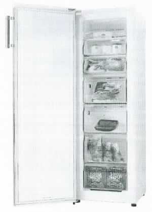 Gefrierschrank, Art. 731840,
- aus einem quaderförmigen Gehäuse (Abmessungen: 185,5 x 59,5 x 71,2 cm) mit Tür, Kompressorkühlkreislauf, 
  stufenloser Temperatureinstellung, 6 Gefrierschubladen, 1 Gefrierfach mit Klappe, Eiswürfelschale, Bedien- 
  und Anzeigeelementen (Abbildung siehe Anlage),
- mit einem Nutzinhalt von 260 l und einem Nettogewicht von 77 kg,
- zum Einfrieren von Lebensmitteln und zum längeren Aufbewahren von Gefriergut.

"Gefrierschrank mit einem Inhalt von mehr als 250 l und weniger als 900 l, nicht mit teilfluorierten Kohlenwasserstoffen (HFKW) vorbefüllt - Gefrierschrank"