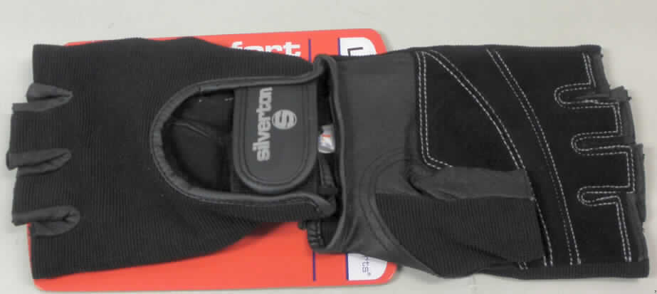 Spezialsporthandschuhe, Abbildung siehe Anlage, 
- ohne Fingerspitzen, 
- aus Leder an der kompletten Innenhand und in den Fingerzwischenräumen, 
- aus Gewirken aus Spinnstoffen am tief ausgeschnitten Handrücken und an der Außenseite 
  des Daumens, 
- am Handgelenk mit einem Riegel mit Klettverschluss zum Verengen ausgestattet, 
- die fehlenden Fingerspitzen, der ausgeschnitten Handrücken und die Polsterung der Griff- 
  seite sind u. a. funktionelle Merkmale eines Spezialsporthandschuhes, 
- das Leder ist insbesondere in Bezug auf die Verwendung als Sporthandschuhe (z.B. für 
  Gewichtheber, Radfahrer) charakterbestimmend, 
- aufgemacht mit einer bedruckten Pappaufhängung (handelsüblichen Verkaufsumschließ- 
  ung).

"Bekleidungszubehör (Handschuhe ohne Fingerspitzen), aus Leder, Spezialsporthand- 
 schuhe"