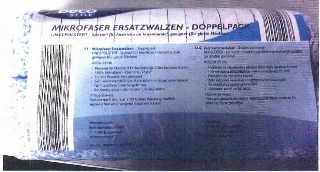 Es handelt sich gemäß Antragsangabe um ein sog. "Microfaser Ersatzwalzen-Doppelpack" in Aufmachung für den Einzelverkauf, bestehend aus zwei ca. 25 cm großen Rollen/Walzen zum Anstreichen. Die Walzen sind mit einem rohrförmigen Anschlussstück (Kunststoffzylinder) für die Aufnahme des Bügels/Stiels, einem Microfaserbezug mit einer Florhöhe von ca. 11 mm sowie Endkappen aus Kunststoff versehen und werden zum Anstreichen verwendet.

Die Erzeugnisse weisen aufgrund des Vorhandenseins der für die Aufnahme und gleichmäßige Abgabe von Farbe erforderlichen Bestandteile bereits die wesentlichen Beschaffenheitsmerkmale eines vollständigen Rollers auf und stellen sich somit als unvollständige Waren dar.

Die unvollständigen Waren sind jeweils als "Roller zum Anstreichen" einzureihen.