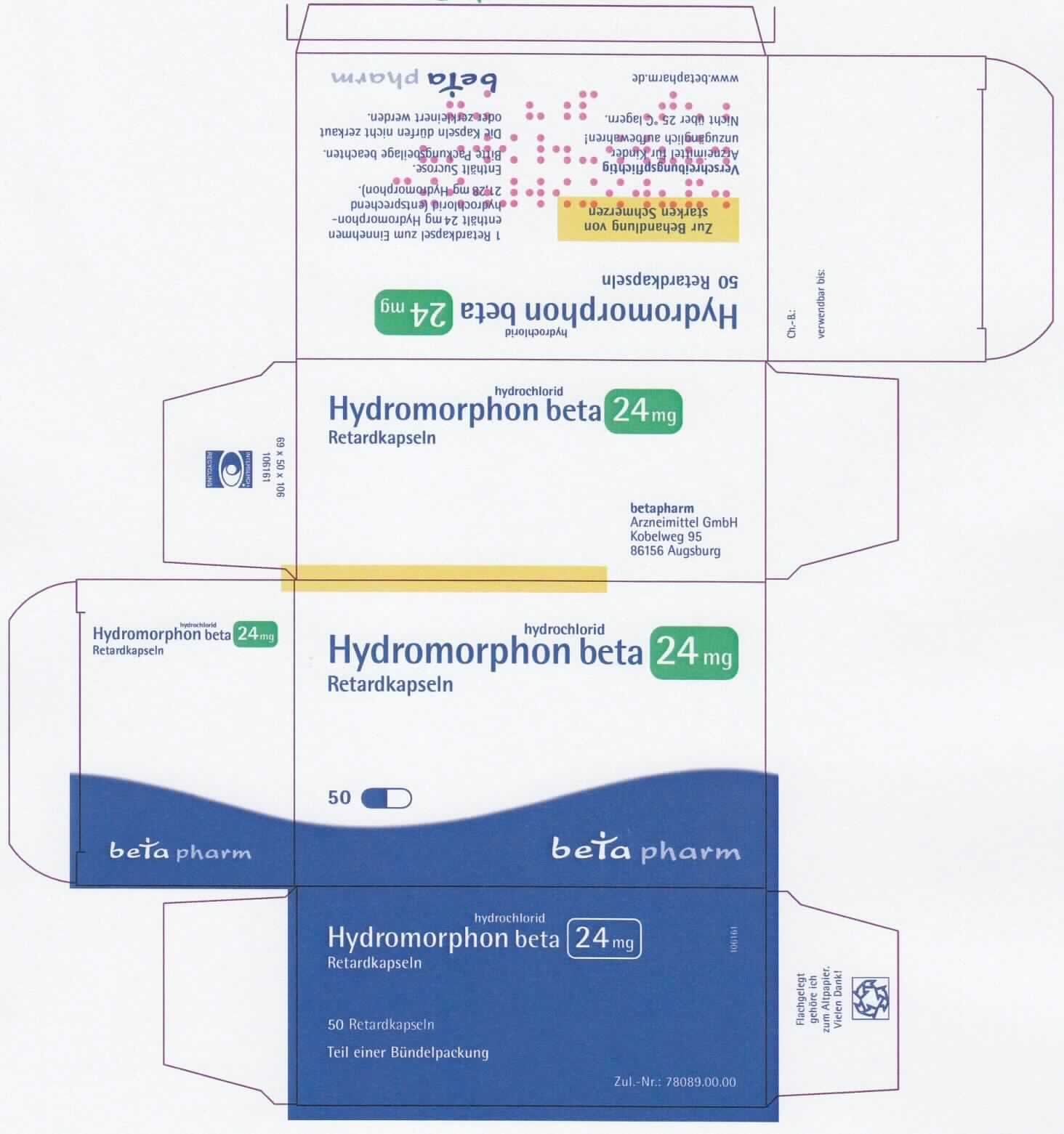 Arzneiware

Bei der Ware handelt es sich laut Angaben des Antragstellers um Kapseln, die in Blisterpackungen in einer bunt bedruckten Faltschachtel zusammen mit einer Gebrauchsinformation für den Einzelverkauf aufgemacht sind. Das Erzeugnis ist mit unterschiedlichen Wirkstoffgehalten und in verschiedenen Packungsgrößen erhältlich.

Auf der Verpackung und auf der Gebrauchsinformation sind Angaben zum Wirkstoff (siehe vertrauliche Daten), zur Zusammensetzung und dem Wirkstoffgehalt, zum Anwendungsgebiet (zur Behandlung von starken Schmerzen) und zur Art der Anwendung (zweimal täglich alle 12 Stunden einnehmen) enthalten.

Es liegt eine Arzneiware, dosiert und in Aufmachung für den Einzelverkauf, der Position 3004 der Kombinierten Nomenklatur vor.
