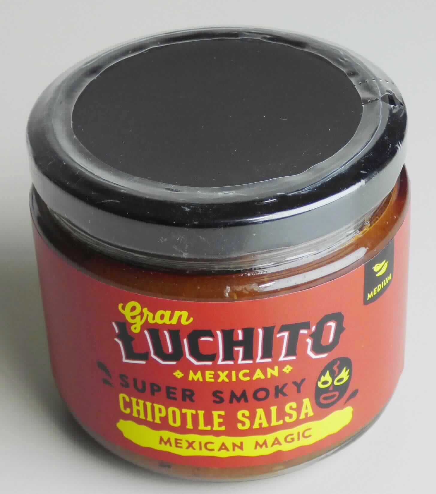 Zubereitete Würzsoße, Salsa Dip

Original-Konservenglas mit Schraubdeckel und umlaufendem, mehrfarbig bedrucktem Etikett sowie deutschsprachigem Aufkleber. Der Aufdruck enthält Angaben über den Vertreiber, die Produktbezeichnung, die Füllmenge (300 g), die Zutaten und die Nährwerte.
Inhalt: Rotbraune, mit Gemüsestückchen durchsetzte, sämige Flüssigkeit; Geschmack würzig, nach Tomate und Zwiebel, leicht rauchig und scharf.

Zubereitete Würzsoße, Tomatensoße.
