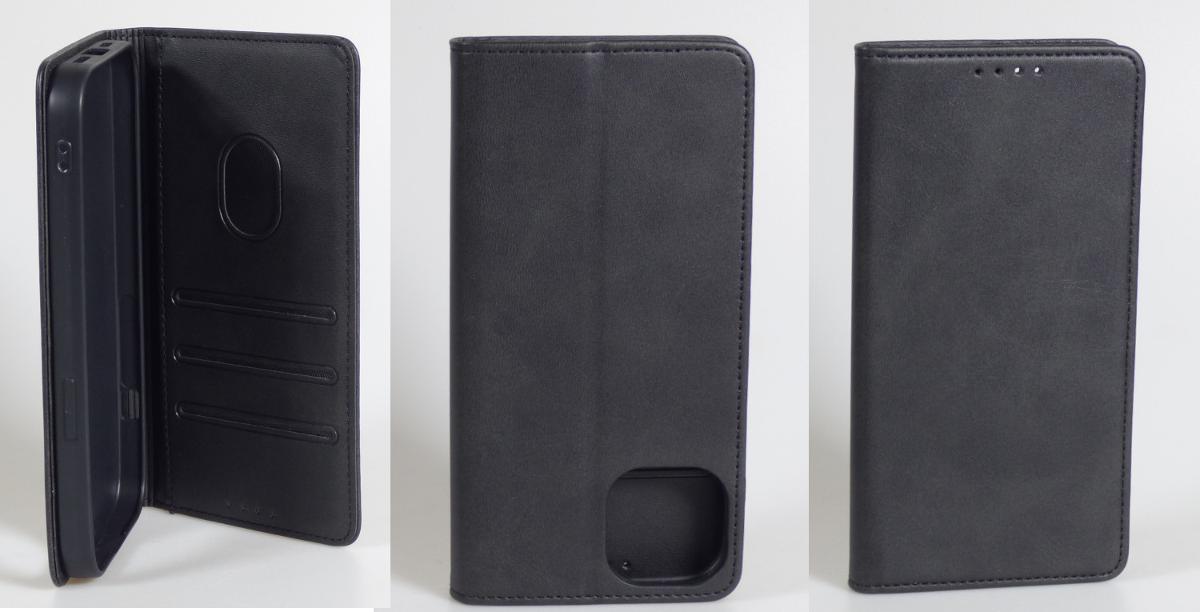 Etui für ein Mobiltelefon, sog. klappbare Schutzhülle, Fotos siehe Anlage,
- mit einer Außenseite aus Kunststofffolien (narbenartig geprägt),
- aufklappbar; mit einem integrierten Magnetverschluss,
- - an der rechten Innenseite mit einer Schale aus formgepresstem Kunststoff als Halterung für
    ein Mobiltelefon, die an drei Schmalseiten die Außenseite bildet ausgestattet; die Schale ist
    mit mehreren Aussparungen zur Bedienung des Mobiltelefons versehen,
- - an der linken Innenseite mit einem über die gesamte Seite reichenden, offenen Einsteckfach
    sowie drei übereinander angeordneten Einsteckfächern im Bankkartenformat ausgestattet,
- mit den Abmessungen: ca. 8 cm (Breite) x 15 cm (Höhe) x 1,5 cm (Tiefe),
- dient dem Transport und der Aufbewahrung eines Mobiltelefons in der Tasche oder der Handtasche
  und kann durch einen speziellen Klappmechanismus zusätzlich als Standhalterung genutzt werden
  (Aufstellfunktion).

"Ähnliches Behältnis (Etui für ein Mobiltelefon), Taschen- oder Handtaschenartikel, mit Außenseite
 aus Kunststofffolien"
