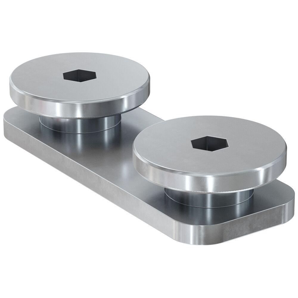 Es handelt sich um ein dreiteiliges Erzeugnis. Es besteht aus einer nahezu rechteckigen Grundplatte mit abgerundeten Ecken (Länge x Breite x Dicke etwa 53 x 20 x 3 mm), die auf einer Seite zwei zylindrische Aufsätze (Durchmesser x Höhe etwa 12,5 x 3,5 mm) mit metrischem Innengewinde (M10) aufweist, in die zwei mit einer Gewindesicherungspaste versehene Flachkopfschrauben mit Innensechskant und metrischem Gewinde (M10) eingeschraubt sind. Das Erzeugnis dient der Verbindung von Metallschienen (Rückseite an Rückseite) und ist zu 100 Stück verpackt.
- Antragstellerangaben -

Abbildug siehe Anlage.

Derartige Waren gehören als "andere, den Schrauben und Muttern ähnliche Erzeugnisse, aus Stahl, mit Gewinde" zum TARIC-Code 7318 19 00 90.