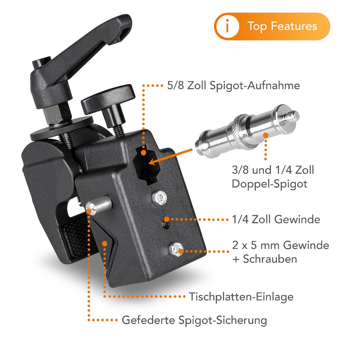 Klemme aus Stahlguss

Bei der Ware handelt es sich um eine mehrteilige Klemme aus Stahlguss, welche mit einer Befestigungsvorrichtung aus Stahl sowie einem Hebel aus Kunststoff ausgestattet ist. Der Artikel dient als Klemmvorrichtung für Lampenstative.

Die Ware ist als andere Waren aus gegossenem Stahl, andere, andere, andere, andere, in den TARIC-Code 7325 9990 90 einzureihen.