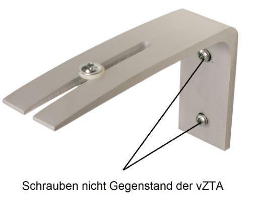 Es handelt sich um L-förmige Befestigungsvorrichtungen aus unedlem Metall, die an ihrem kürzeren Schenkel zwei Durchgangslochungen aufweisen. Der längere Schenkel ist vom äußeren Ende aus in etwa über zwei Drittel seiner Länge mit einem mittig angeordneten Schlitz versehen, in dem sich eine Schraube aus unedlem Metall und ein scheibenförmiges, spezifisches Gegenstück befinden. Die Dicke des längeren Schenkels nimmt am äußeren Ende ab. 
Die Waren liegen in zwei unterschiedlichen Farben vor und dienen als Halterungen für Gardinenstangen bzw. Gardinenschienen (nicht Gegenstand dieser vZTA), wobei das scheibenförmige Gegenstück, das an der Unterseite des längeren Schenkel vorhanden ist, in den Innenlauf der Gardinenstange bzw. Gardinenschiene hineingreift.
- Antragstellerangaben -

Abbildung siehe Anlage.

Derartige Erzeugnisse gehören als "Teile aus unedlen Metallen von anderen Beschlägen (Baubeschlägen) aus unedlen Metallen" zum TARIC-Code 8302 4190 00.