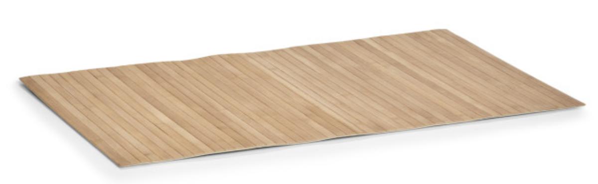 Badematte "Bamboo", Artikel Nr. 13608 (Abbildung siehe Anlage)
- aus flächig nebeneinander gelegten Bambusstreifen (je ca. 17 mm breit, 2 mm dick),
  rückseitig vollflächig mit kautschutiertem Spinnstoffgewebe beklebt,
  Abmessungen  ca. 50 x 80 cm,
- keine Flechtware der Position 4601,
- mit einer bedruckten Banderole in einem Polybag für den Einzelverkauf aufgemacht,
- zur Verwendung als Fußmatte.

Der Charakter der Ware wird im Hinblick auf die Verwendung durch den Bambus bestimmt.

"Andere als in den Positionen 4401 bis 4420 erfasste Waren aus Holz, kein Kleiderbügel, aus Bambus (zusammengesetzte Ware aus Bambus -charakterbestimmend- und kautschutiertem Spinnstoffgewebe)"