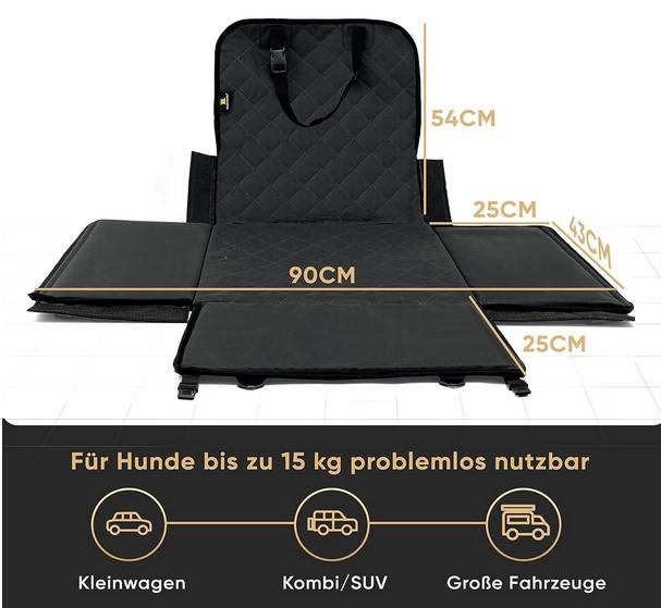 Korbsitz für Hunde, sog. Autositz Hund, Foto siehe Anlage,
- laut Antrag:
-- mit einer Produktinformation in einem Polybeutel verpackt,
-- annähernd quaderförmig, oben offen; zusammenfaltbar; in geschlossenem Zustand in den Ab-
   messungen (B x T x H) von ca. 42 cm x 43 cm x 25 cm (Höhe des Rückenteils: ca. 55 cm),
-- mit einem Rücken- und Bodenteil aus einem dreilagigen, durch Heißbinden abgeteilten Textil-
   laminat mit einer Außen- und Innenlage aus einfarbigen, einseitig (Innenseite) mit Kunststoff 
   überzogenen Geweben der Position 5903 und einer Innenlage aus Wattierungsstoff; mit einem 
   zusätzlichen Bodenteil aus einem durchbrochen gearbeiteten, rutschhemmenden Flächener-
   zeugnis des Kapitels 39 aus augenscheinlich Zellkunststoff,
-- am unteren Rand des Rückenteils mit einem ca. 19 cm langen Schlitz zum Durchführen des mit
   einem Bolzen- und einem Karabinerhaken aus unedlem Metall versehenen, gewebten "Sicher-
   heitsgurtes",
-- mit drei doppelt gearbeiteten Seitenteilen aus den o. g. Geweben der Position 5903, jeweils mit
   zwei eingeschobenen Platten aus Schaumkunststoff gepolstert und einer Platte aus Pappe ver-
   stärkt; im oberen Rand jeweils mit einem eingearbeiteten Stab aus Kunststoff verstärkt; an allen
   Seitenkanten mit Klettverschlüssen aus Samt- bzw. Schlingengeweben und Klickverschlüssen
   aus Kunststoff ausgestattet; auf zwei Außenseiten jeweils mit zwei Fächern aus durchbrochen
   gearbeiteten Gewirken zum Verstauen von Kleinigkeiten,
-- mit mehreren angenähten bzw. mittels Karabinerhaken abnehmbaren Gurtbändern aus 
   Geweben zur Befestigung am Vordersitz bzw. der Rücksitzbank, mit Klickverschlüssen aus
   Kunststoff zu schließen,
-- alle Gewebe bestehen aus Polyester (synthetische Chemiefasern),
-- an allen Rändern mit schmalen Streifen aus Geweben eingefasst,
- durch Zusammenfügen konfektioniert,
- ohne Hinweise auf Handarbeit,
- dient laut Antrag als Autositz für Hunde auf dem Vordersitz oder der Rücksitzbank,
- erfüllt nicht die Bedingungen zur Einreihung in die Positionen 6304, 9401 oder 9404,
- stellt sich auch nicht als Behältnis der Position 4202 dar, da die Ware weder namentlich im
  Positionswortlaut genannt, noch einem der dort genannten Behältnisse ähnlich ist,
- im Hinblick auf den Umfang und das äußere Erscheinungsbild verleihen die Gewebe gegenüber
  dem Kunststoff der Ware ihren wesentlichen Charakter.

"Andere konfektionierte Ware (Hundesitz), aus Spinnstoffen, aus Geweben, nicht handgearbeitet"