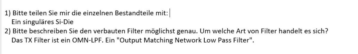 Front-End Modul, Art.-Nr. SE2614BT-R,
- in Form einer monolithischen integrierten Schaltung, in einem QFN-Gehäuse
  mit 20 Anschlüssen.

"Elektronische integrierte Schaltung, kein Prozessor und keine Steuer- oder Kontroll-
 schaltung, kein Speicher oder Verstärker, keine in Anmerkung 9 b), Ziffern 3 und 4,
 zu diesem Kapitel genannte Ware  - Front-End Modul in Form einer monolithischen
 integrierten Schaltung"