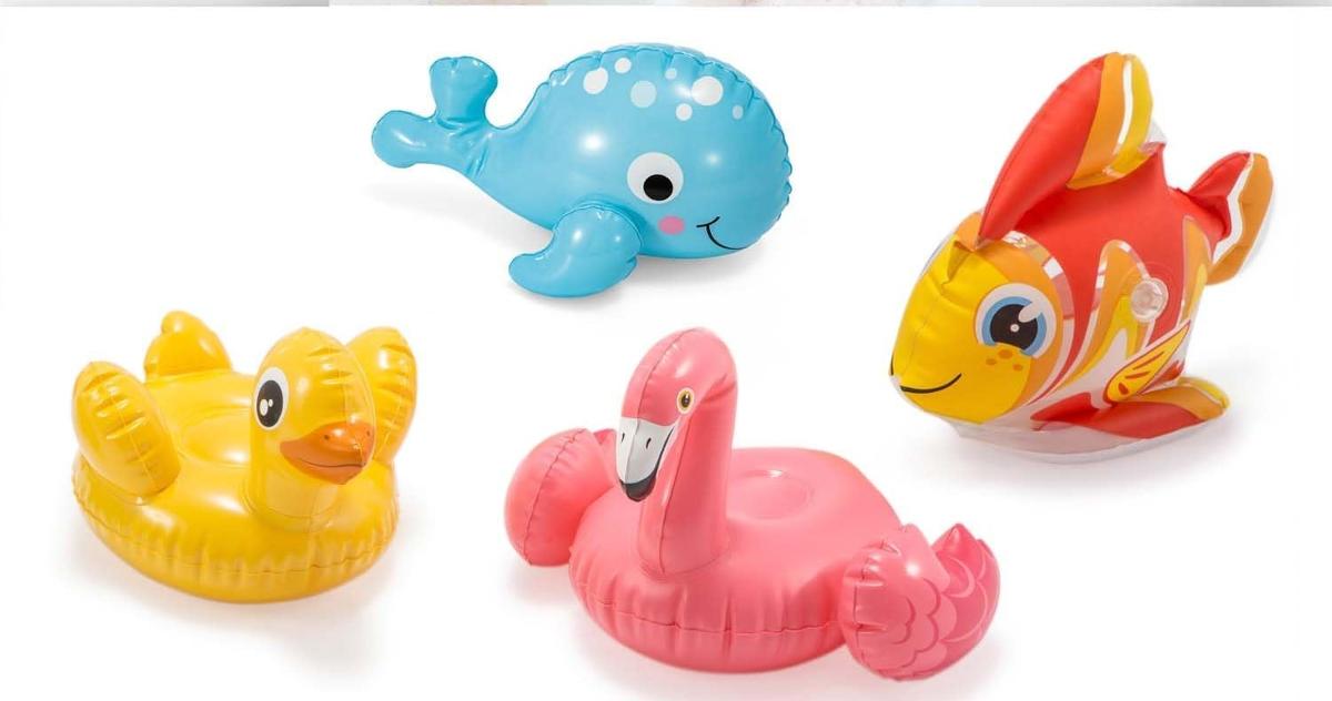 Bei der vorliegenden Ware handelt es sich um ein durch Antragsangaben und Abbildungen veranschaulichtes Spielzeug in Form von Tieren,
- eine Ente, einen Flamingo, einen Wal oder einen Fisch darstellend, 
- ca. 50 bis 70 cm groß,
- aufblasbar,
- aus Kunststoff gefertigt (somit ungefüllt),
- mit einem Ventil ausgestattet,
- dient zur spielerischen Unterhaltung von Personen im flachen Wasser.

Derartige Erzeugnisse werden zolltarifrechtlich als "Spielzeug, ein Tier darstellend, nicht gefüllt, nicht aus Holz handgearbeitet" eingereiht.