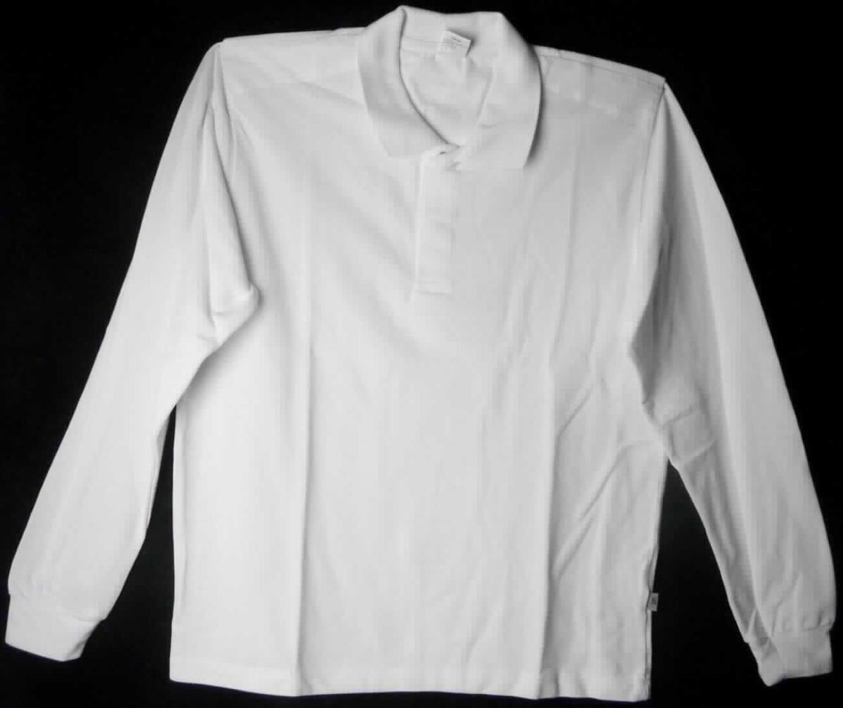 Hemd, sog. Langarmpoloshirt, Art. 1628-181-21, Größe M, Foto siehe Anlage,
- in einem Polybeutel verpackt,
- aus ca. 0,7 mm dicken, einfarbigen Gewirken aus laut Antrag 50 % Bamwolle und 50 % Polyester (synthetische
  Chemiefasern); mit durchschnittlich mehr als 10 Maschen je linearen Zentimeter in jeder Richtung,
- über die Taille reichend (Rückenlänge: ca. 72 cm),
- mit einem Umlegekragen,
- vorn mit einer kurzen Öffnung mit Druckknopfverschluss von links über rechts (Männerkleidung),
- mit langen Ärmeln; mit leicht verengenden Bündchen an den Ärmelenden,
- am unteren Rand durch Umschlagen und Festnähen gesäumt.

"Hemd, aus Gewirken, für Männer, aus synthetischen Chemiefasern"