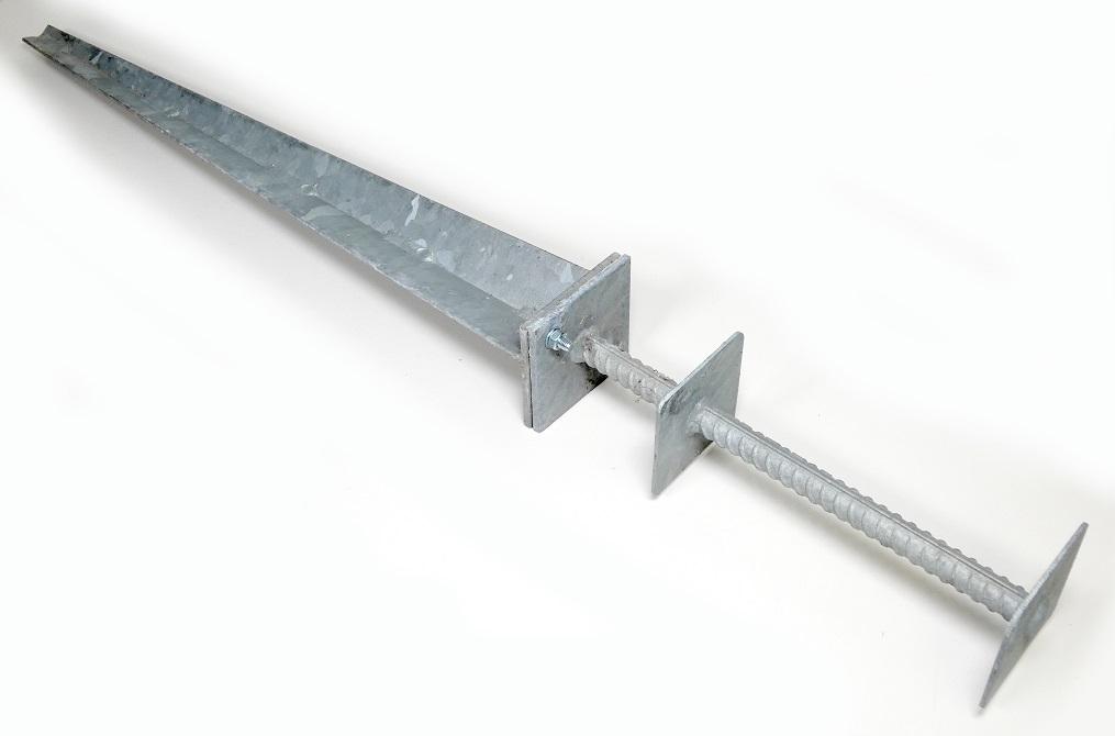 Bei der sog. Einschlaghülse COVENTRY handelt es sich um ein vollständig aus feuerverzinktem Stahl hergestelltes Erzeugnis. Es besteht aus einer Aufnahme in Form eines Stabes mit drei quadratischen Platten (eine Mittelplatte und zwei Endplatten) sowie einem aus drei über Kreuz angeordneten, spitz zulaufenden Blechen gefertigten Bodenspieß. Der Bodenspieß ist an der Unterseite der Aufnahme verschraubt.
Die Ware wird direkt in den Boden eingeschlagen oder einbetoniert und dient zur Aufnahme / Halterung von Pfosten für Sichtschutzwände (nicht Gegenstand dieser vZTA).
Abmessungen (L x B x H): etwa 12 cm x 12 cm x 100 cm.
-Antragstellerangaben-

Abbildung siehe Anlage.

Derartige Erzeugnisse gehören als "andere als in den Codenummern 7308 1000 00 0 bis 7308 9098 50 0 genannte Konstruktionsteile aus Stahl" zur Codenummer 7308 9098 90 0 des Zolltarifs.
