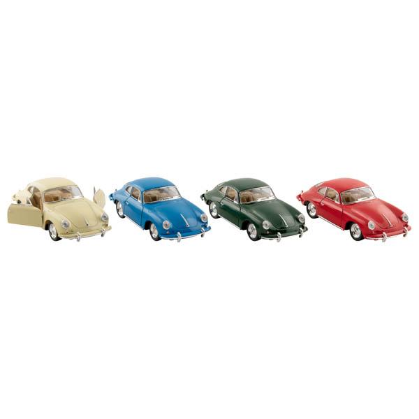 Bei dem durch Abbildungen und Beschreibungen veranschaulichten Erzeugnis handelt es sich um ein Spielzeug,
- ein Modell eines Coupés aus dem Jahre 1963 darstellend,
- im Maßstab von 1:32 gefertigt,
- in den Abmessungen von ca. 12﻿,﻿5 x 5 x 4 cm (L x B x H),
- bestehend aus einer Karosserie aus unedlem Metall sowie einem Innenraum, Fenstern
  und einem Unterboden aus Kunststoff,
- mit zwei beweglichen Türen aus unedlem Metall, vier beweglichen Rädern aus Kunststoff
  oder Kautschuk und zwei Achsen aus unedlem Metall ausgestattet,
- mit einem Rückzugmotor versehen,
- dient der spielerischen Unterhaltung von Personen,
- jeweils mit einem Klebeetikett versehen und zu zwölf Stück in einem Displaykarton
  verpackt.

Im Hinblick auf das äußere Erscheinungsbild und den Wert (lt. zusätzlichen Angaben) bestimmt das unedle Metall den Charakter des aus verschiedenen Stoffen bestehenden Spielzeugs.

Derartige Erzeugnisse werden zolltarifrechtlich als "anderes Modell als von den Unterpositionen (KN) 9503 0010 bis 9503 0070 erfasst, mit eingebautem Motor, nicht aus Kunststoff" eingereiht.