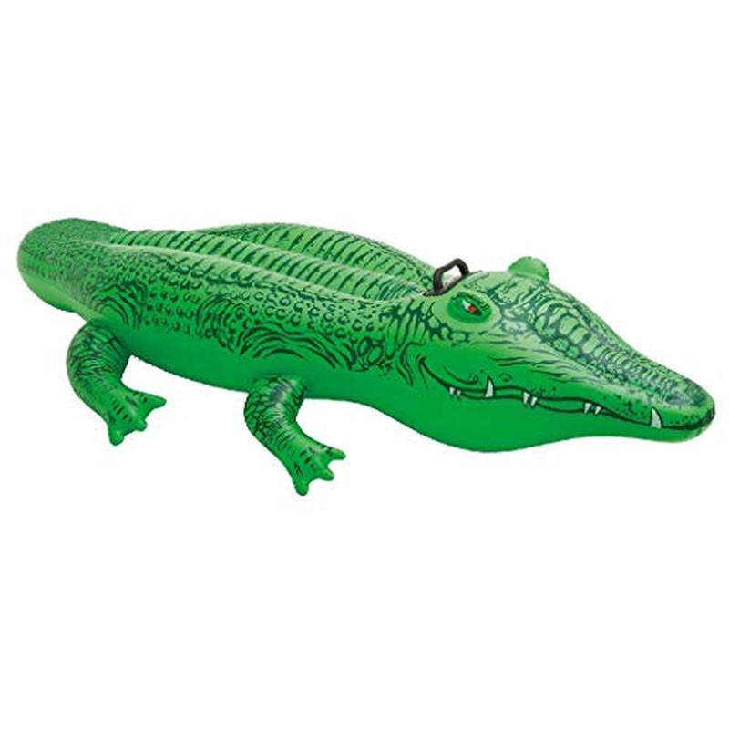 Bei der durch Antragsangaben und Abbildungen veranschaulichten Ware handelt es sich um Spielzeug in Form eines Tieres,
- einen aufblasbaren Alligator darstellend,
- mit den Abmessungen von ca. 168 x 86 cm, 
- aus Kunststoff gefertigt (somit ungefüllt),
- mit einem Haltegriff sowie einem Ventil ausgestattet,
- dient der spielerischen Unterhaltung von Personen im flachen Wasser.

Derartige Erzeugnisse werden zolltarifrechtlich als "Spielzeug, ein Tier darstellend, nicht gefüllt, nicht aus Holz handgearbeitet" eingereiht.