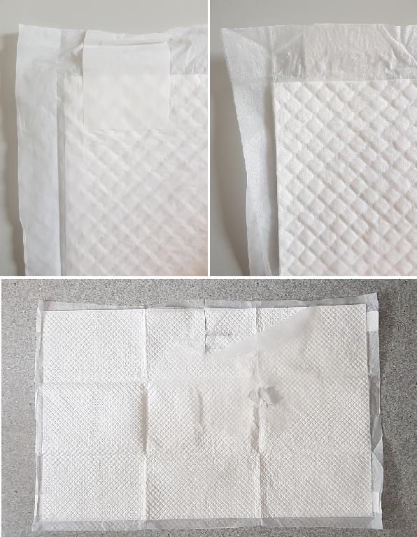Es handelt sich um ein mehrlagiges, weiches, etwa 90 x 60 cm großes Erzeugnis mit folgendem Lagenaufbau:

1. Außenlage (Unterseite) aus einer weißen Kunststofffolie,
2. Zwischenlage aus weißem, gekrepptem Vlies aus Zellstofffasern (Tissue),
3. Einlage aus weichen, watteähnlichen Zelluloseflocken mit einer Beimischung Flüssigkeit absorbierender Partikel,
4. Zwischenlage aus weißem, gekrepptem Vlies aus Zellstofffasern (Tissue),
5. weiße Außenlage (Oberseite) aus Vliesstoff aus Chemiefasern, die mit der unter 4. beschriebenen Zwischenlage fest verbunden ist.

Die unter 1. beschriebene Außenlage weist an den Ecken vier Klebestreifen auf, die jeweils durch ein Schutzpapier abgedeckt sind. Die Erzeugnisse sollen im Wesentlichen in der Erziehung von Hundewelpen zur Stubenreinheit als Trainingsunterlagen verwendet werden. 30 dieser Trainingsunterlagen sind in einem Beutel aus mit Produktinformationen farbig bedruckter Kunststofffolie verpackt.

Abbildung siehe Anlage.

Derartige Waren gehören als "andere Waren zu hygienischen Zwecken aus Papierhalbstoff, Papier, Zellstoffwatte oder Vliesen aus Zellstofffasern, in Aufmachung für den Einzelverkauf" zum TARIC-Code 4818 90 90 00, da es sich zolltarifrechtlich um eine aus verschiedenen Stoffen zusammengesetzte Ware handelt, deren wesentlicher Charakter nach dem Umfang sowie nach der Bedeutung für die Verwendung durch die Anteile aus Zelluloseflocken und Vliesen aus Zellstofffasern bestimmt wird.