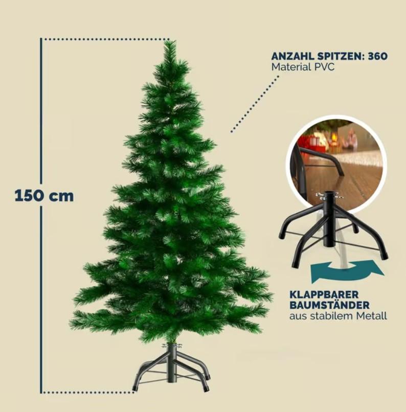 Nach den Angaben der Antragstellerin sowie der vorgelegten Abbildungen handelt es sich um einen künstlichen Tannenbaum. Das Erzeugnis besteht aus einem zentralen Stamm, an welchem eine Vielzahl von Zweigen mit stilisierten grünen Nadeln aus Kunststoffen angebracht sind. Der Tannenbaum ist zudem mit einem Ständer aus Metall ausgestattet.

Derartig gestaltete Erzeugnisse dienen als künstliche Weihnachtsbäume traditionell der Ausgestaltung der Weihnachts- bzw. Adventszeit.

Die Ware ist in zwei verschiedenen Größen (H 150 cm bzw. 180 cm) erhältlich und zerlegt verpackt.

Zolltarifrechtlich handelt es sich um einen "Weihnachtsfestartikel, nicht aus Glas".