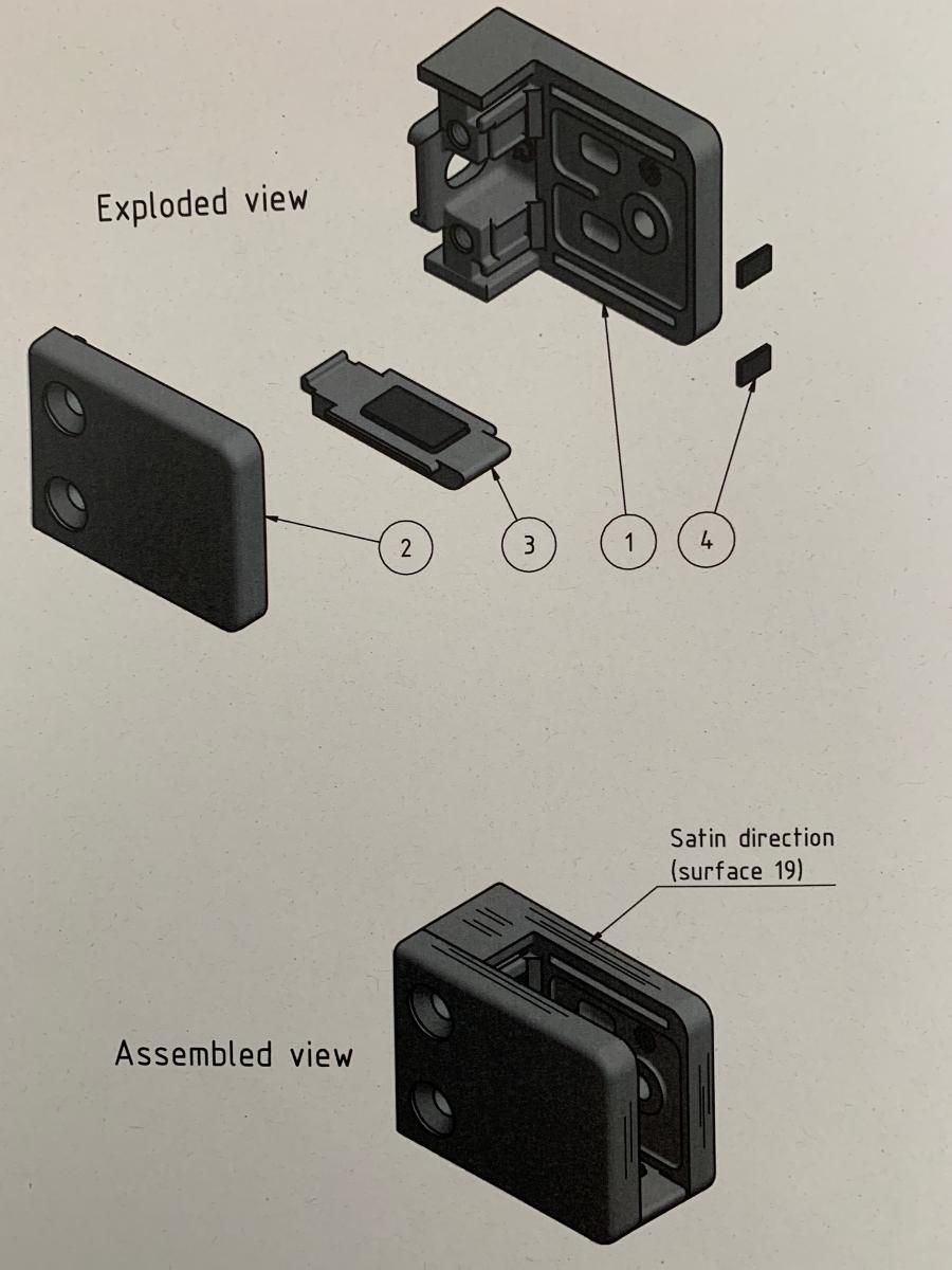 Es handelt sich um noch nicht zusammengesetzte Erzeugnisse aus einer Zinklegierung mit gewichtsmäßig vorherrschendem Zinkgehalt, im Wesentlichen bestehend aus zwei spezifisch ausgearbeiteten Klemmbacken und einer zwischen diesen am Rand einzusetzenden sog. Sicherheitsplatte. Die Klemmbacken werden mit zwei Schrauben aus anderem unedlen Metall zusammengefügt und mit einer weiteren Schraube (nicht Gegenstand der vZTA) an Geländerstangen befestigt. Die Erzeugnisse dienen als Halterung und Sicherung von z. B. Glasflächen bei Geländerkonstruktionen und weisen innenseitig entsprechend ihrem Einsatzbereich und Verwendungszweck Stege, Aussparungen, Vertiefungen und Lochungen mit Innengewinde auf. Sie sind zu vier Stück mit jeweils acht Schrauben und Kunststoffkappen sowie einer Montageanleitung in einem Karton für den Einzelverkauf aufgemacht.
Zink herrscht gegenüber jedem anderen unedlen Metall gewichtsmäßig vor.
-Antragstellerangaben-

Abbildung siehe Anlage.

Derartige Erzeugnisse gehören als „andere Waren aus Zink“ zum TARIC-Code 7907 0000 00.