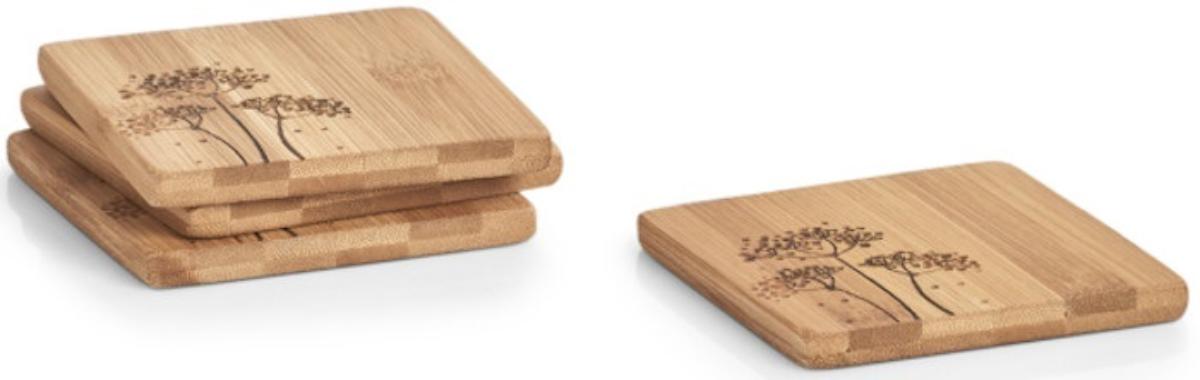 Glas-Untersetzer-Set, 4-tlg, Artikel Nr. 25374 (Abbildung siehe Anlage),
- 4 quadratische Platten aus aufeinander und nebeneinander verleimten
  Bambuslamellen (Lagenholz), mit leicht abgerundeten Ecken, lackiert, auf der
  Schauseite mit einem Pflanzenmotiv verziert, Abmessungen ca 10 x 10 x 1 cm,
- zur Verwendung als Untersetzer für Gläser, zum Gebrauch bei Tisch,
- in einer PVC-Box mit aufgeklebtem Produktsticker verpackt.

"Holzware zur Verwendung bei Tisch, aus Bambus, weder Brotbretter, Schneidebretter und ähnliche Bretter noch Essstäbchen - sog. Untersetzer"