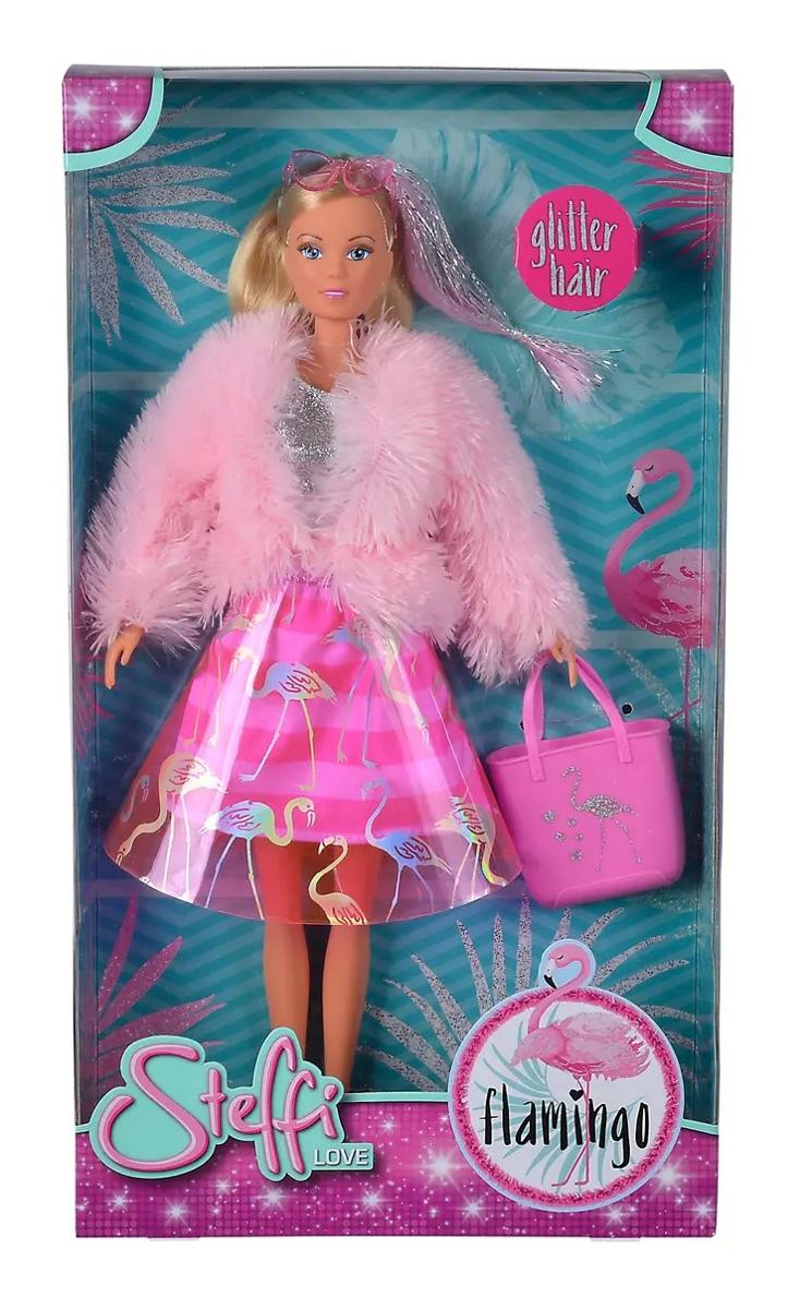 Warenzusammenstellung in Form einer Puppe mit Puppenzubehör, sog. "Steffi Love Flamingo", bestehend aus:
- einer Puppe, die Nachbildung einer Frau darstellend,
-- mit einer Größe von ca. 29 cm,
-- aus Kunststoff gefertigt, mit beweglichen Armen, Beinen und Kopf,
-- mit aufgemaltem Gesicht und langen blonden Haaren sowie einer rosa-silbernen Strähne,
-- ohne Hinweis auf Fertigung in Handarbeit,
-- bekleidet mit einem silbernen Top, einer rosafarbenen Jacke aus langflorigen Plüschgewirken, 
    einem gestreiften Rock aus Spinnstoffen und einem Überrock aus Kunststofffolie, der mit
    Flamingos bedruckt ist sowie Schuhen aus Kunststoff,
 - weiterem Puppenzubehör 
-- in Form einer Sonnenbrille, die fest am Kopf in den Haaren befestigt ist, 
-- der Nachbildung einer Einkaufstasche aus starrem Kunststoff, ca. 8 x 5 x 2 cm groß,
    mit einer Abbildung eines Flamingos mit silbernem Glitter bedruckt und passend für die
    Schulter oder die Hand der Puppe,
- dient der spielerischen Unterhaltung von Personen
- gemeinsam in einer Showbox für den Einzelverkauf aufgemacht.

Auf Grund der Bedeutung in Bezug auf die Verwendung bestimmt die Puppe den Charakter 
der Warenzusammenstellung.

Zolltarifrechtlich liegt eine "Puppe, die Nachbildung eines Menschen darstellend, keine 
handgearbeitete dekorative Puppe in für das Ursprungsland charakteristischer Volkstracht" vor.