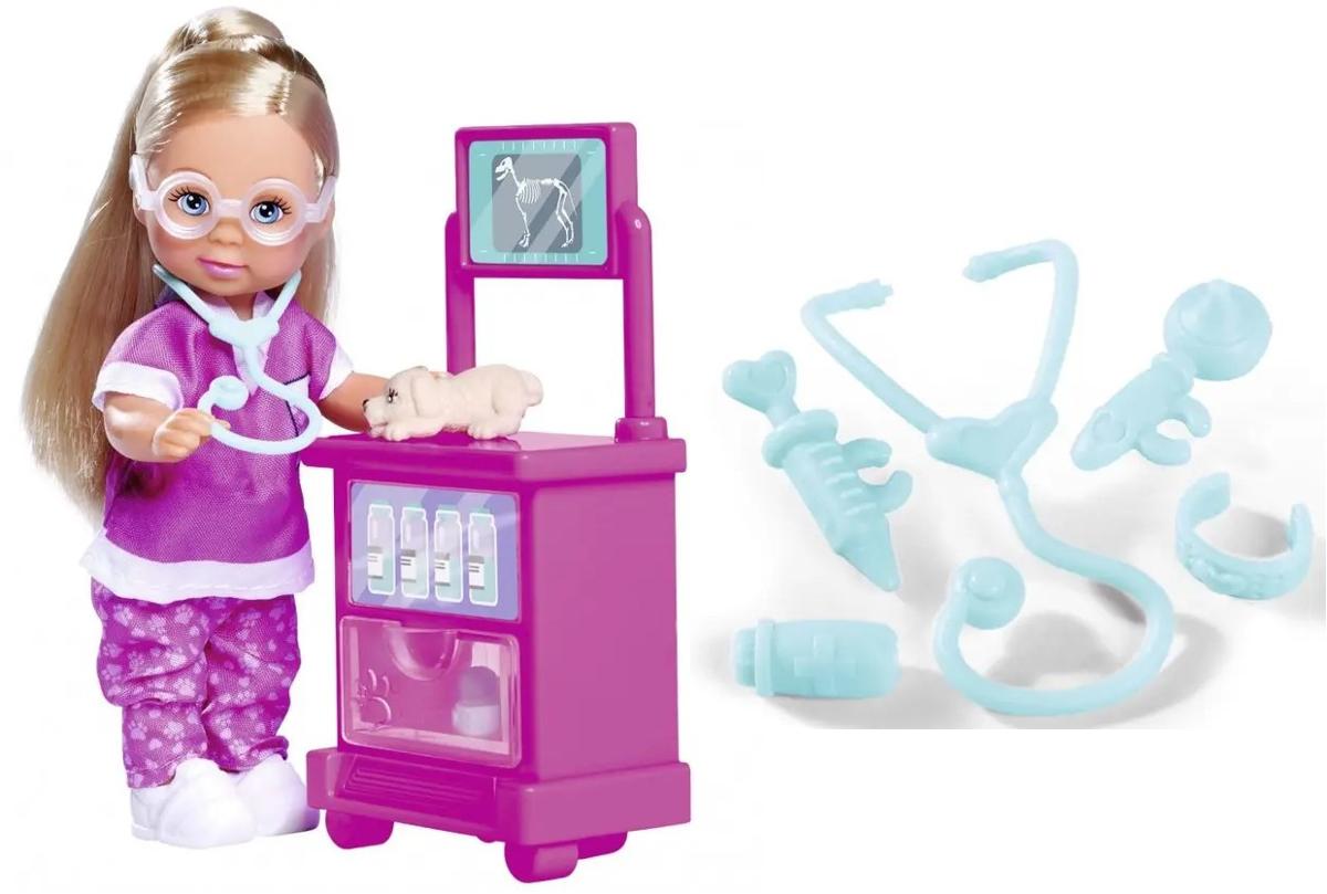 Spielzeug in Zusammenstellung, sog. "Puppen-Set "Evi Love als Tierärztin"", bestehend aus
- einer Puppe aus Kunststoff
-- eine ca. 12 cm große Tierärztin darstellend
-- mit beweglichen Gliedern und Kopf
-- mit langen blonden Haaren und aufgemaltem Gesicht
-- mit einer langen Hose, Kasak und weißen Schuhen und einer Brille bekleidet
- erkennbarem Zubehör für die Puppe in Form von Nachbildungen einer Spritze und einer 
   Ballonspritze, jeweils mit Klemmvorrichtung zum Befestigen an den Händen der Puppe,
- einer sog. "Tierarztstation" in Form eines Rollschranks mit Bildschirm, Ablagen und
   Arbeitsfläche aus Kunststoff
-- der Größe der Puppe entsprechend
- weiterem Spielzeug in Form eines kleinen Spielzeughunds,
-- aus farbigem Kunststoff gefertigt und ungefüllt,
-- sowie der Nachbildung eines Verbands, eines Stethoskops und eines Medikamenten-
    fläschchens aus Kunststoff,
dienen der spielerischen Unterhaltung vor allem von Kindern und sind laut Antragsangaben 
gemeinsam für dien Einzelverkauf aufgemacht.

Die Waren werden zolltarifrechtlich als "Spielzeug, aufgemacht in einer Zusammenstellung" eingereiht.