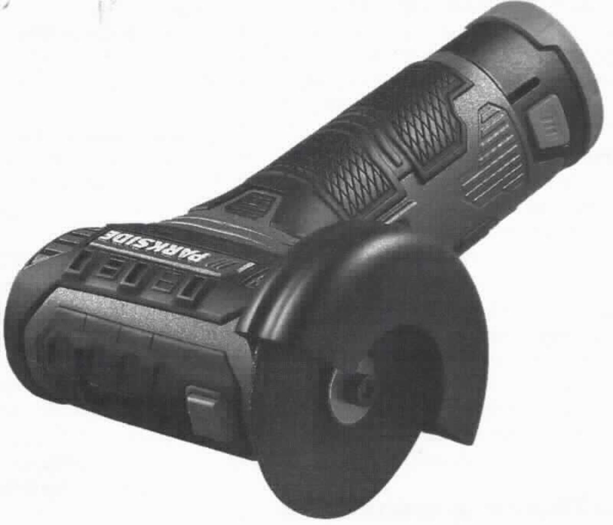 Winkelschleifer PWSA 12 B1
- aus einem von Hand zu führenden Gerät mit eingebautem Elektromotor mit Ein-/Ausschalter, 
  Spindel-Arretierung, Trennscheibe, Schutzhaube und Akku, geliefert mit Montagewerkzeug 
  (Spannschlüssel), in einer zum dauernden Gebrauch geeigneten Aufbewahrungsbox 
  (Abbildung siehe Anlage),
- zum Trennen und Schleifen von Metall-, Stein- und Holzwerkstoffen sowie Kunststoff, Fliesen
  und Nichteisen-Metallen,
- in einer gemeinsamen Verkaufsumschließung mit Ladegerät.
Der Winkelschleifer bestimmt den Charakter des Ganzen.

"Von Hand zu führendes Werkzeug mit eingebautem Elektromotor, keine Bohrmaschine oder Säge, 
 zum Betrieb ohne externe Energiequelle (Warenzusammenstellung in Aufmachung für den Einzelverkauf
 aus Winkelschleifer -charakterbestimmend- und Ladegerät) - sog. Winkelschleifer"