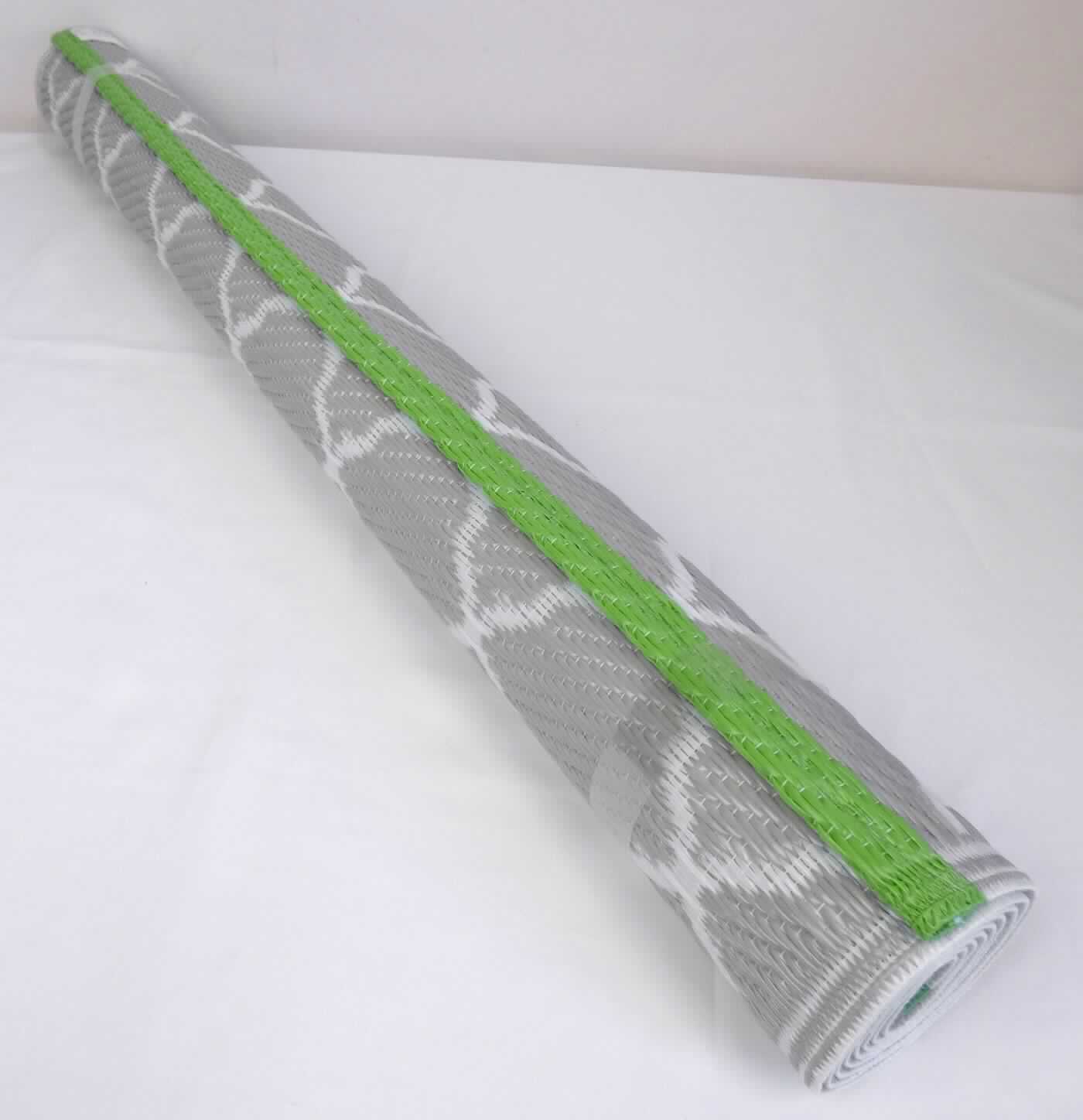 Teppich, sog. Outdoorteppich, Foto siehe Anlage,
- rechteckig, laut Antrag in den Abmessungen: 90 cm x 150 cm,
- aus ca. 3,7 mm dicken, buntgewebten Geweben aus flachen Röhrchen aus synthetischer Spinnmasse mit 
  einer Breite von weniger als 5 mm (in zusammengedrücktem Zustand) und aus Monofilen mit einem 
  Durchmesser von weniger als 1 mm (alles synthetische Spinnstoffe, aus laut Antrag 100 % Polypropylen), 
  somit keine Ware der Position 3918,
- ohne Flor,
- an den Schmalseiten durch Umschlagen und Festnähen gesäumt (somit konfektioniert),
- kein Kelim, Sumak, Karamanie oder ähnlicher Teppich,
- die Ware weist aufgrund ihrer Dicke, Steifheit und Widerstandsfähigkeit die charakteristischen Merkmale eines
  Teppichs auf.

"Teppich aus synthetischen Spinnstoffen, gewebt, weder getuftet noch beflockt, konfektioniert, anderer als in der 
 Unterposition 5702 10 genannte, ohne Flor, aus Polypropylen"