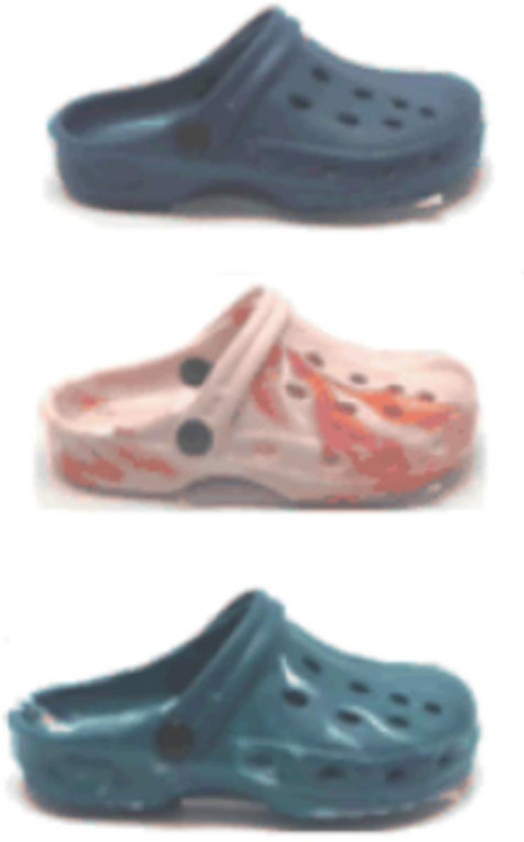 Clogs (laut Antrag: "Kinder Clogs", Größe 29/30, Foto siehe Anlage)
- mit Laufsohlen aus (laut Antrag) Kunststoff,
- mit Oberteil (nicht geschlossenes Blatt) aus Kunststoff,
- mit umklappbarer Fersenspange,
- nicht den Knöchel bedeckend,
- ohne Metallschutz in der Vorderkappe,
- mit einer größten Höhe des Absatzes und der Sohle von ca. 1 cm.

"Schuhe, andere als in der Position 6401 genannte, mit Laufsohlen und Oberteil aus Kunststoff,
 andere als in den Unterpositionen 6402 1210 bis 6402 9910 genannte, deren Blatt nicht geschlossen
 ist, andere als in der Unterposition 6402 9931 genannte"