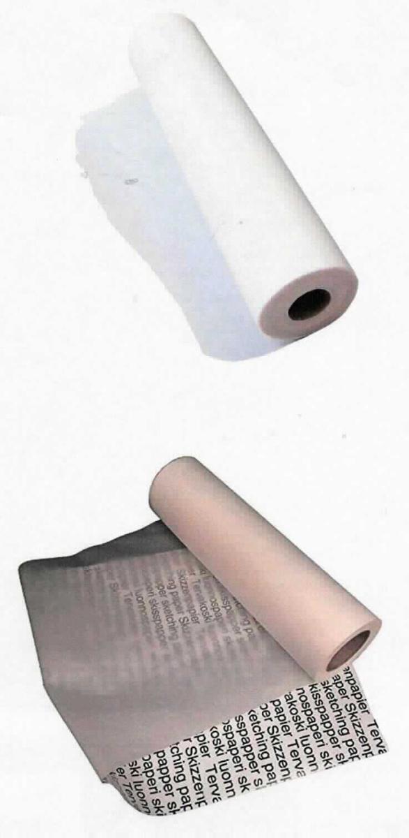 Es handelt sich um maschinenglatte Papiere aus gebleichtem Halbstoff mit einem auf die Gesamtfasermenge bezogenen Anteil an mechanischem Halbstoff von mehr als 50 GHT und einem Quadratmetergewicht von weniger als 72 g. Die Papiere dienen als Skizzenpapiere und werden in Rollen mit einer Breite von je nach Sorte 33,0 oder 40,0 cm eingeführt.	Die Rollen sind in Papier eingeschlagen sowie in Kunststofffolie eingeschweißt.

Abbildung siehe Anlage.

Derartige Waren gehören als "Papiere, weder gestrichen noch überzogen, von der Art, wie sie als Schreibpapiere, Druckpapiere oder als Papiere und Pappen zu anderen grafischen Zwecken verwendet werden, in Rollen, jeder Größe, ausgenommen Papiere der Position 4801 oder 4803, andere als die der HS-Unterpositionen 4802 20 bis 4802 54, mit einem Quadratmetergewicht von weniger als 72 g und mit einem Gehalt an Fasern, in einem mechanischen Aufbereitungsverfahren gewonnen, von mehr als 50 GHT, bezogen auf die Gesamtfasermenge" zum TARIC-Code 4802 61 15 00.