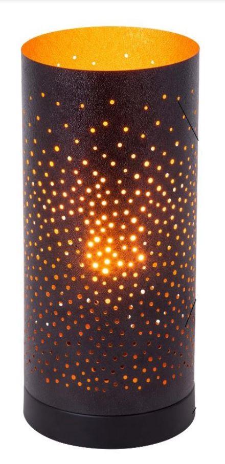 Es handelt sich bei der sog. Flector LED - Tischleuchte "Kamina" Artikelnr. 219905 um eine etwa 12 x 27 cm (d x H) große Tischleuchte, im Wesentlichen bestehend aus einem flachen zylindrischen Fuß aus Eisen und einem ebenfalls zylindrischen Lampenschirm aus Kunststoff (PET-Folie).
Das Erzeugnis ist mit einer E14-Fassung, einem 3 W LED Leuchtmittel und einem 1,8 m Zuleitungskabel mit Ein- und Ausschalter und Netzstecker ausgestattet, 220-240 V, 50 Hz, max. 40 W.

Der Lampenschirm ist schwarz- und goldfarben gestaltet und weist sternförmige Aussparungen auf, so dass ein musterbildendes Licht entsteht (dekorative Akzentbeleuchtung).
Die Bestandteile aus Kunststoff bestimmen nach dem Umfang und dem Gesamterscheinungsbild den Charakter der Leuchte.
Sie ist in einem bedruckten Karton verpackt.

Das Erzeugnis ist als "elektrische Leuchte, anderweit weder genannt noch inbegriffen, Tischleuchte, nicht ausschließlich zur Verwendung mit LED-Lichtquellen bestimmt, aus Kunststoffen" einzureihen.