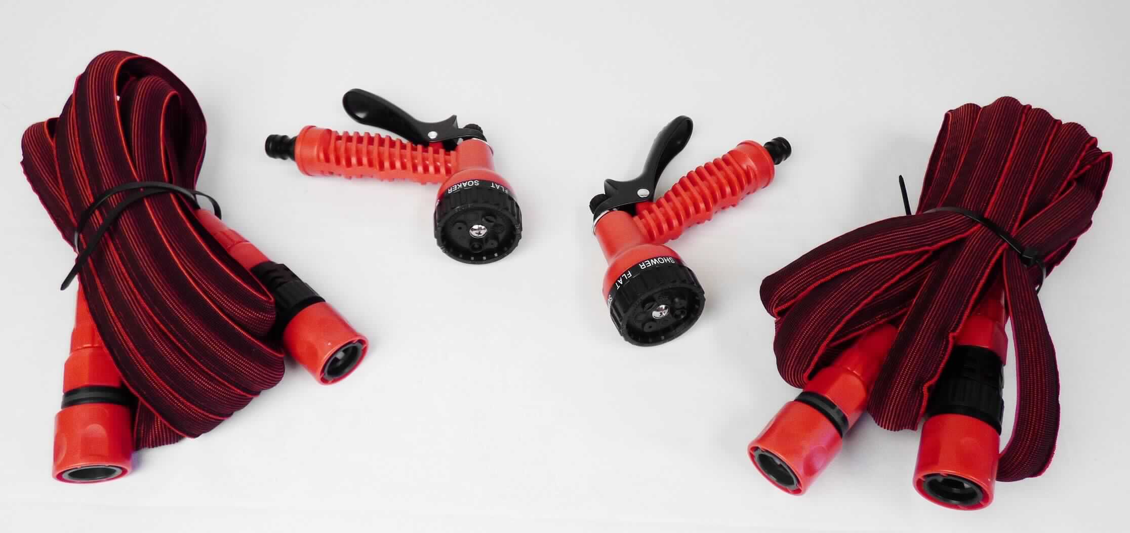 Sog. Aeroflex Gartenschlauch
- aus einem gummiartigen Schlauch mit Spinnstoffüberzug und beidseitigen Wasserstop-
  Armaturen sowie einer von Hand zu betätigenden Kunststoff- Sprühpistole mit
  mechanischer Vorrichtung zum Regeln/Verändern von Wasserdurchflussmenge und
  Wasserstrahlart (Abbildung siehe Anlage),
- noch nicht zusammengebaut,
- zur Verwendung im Garten zur Bewässerung von Pflanzen und Gartenflächen.

"Mechanischer Apparat zum Verspritzen von Flüssigkeiten, für die Landwirtschaft oder den Gartenbau, zur Bewässerung, noch nicht zusammengebaut - sog. Aeroflex Gartenschlauch"