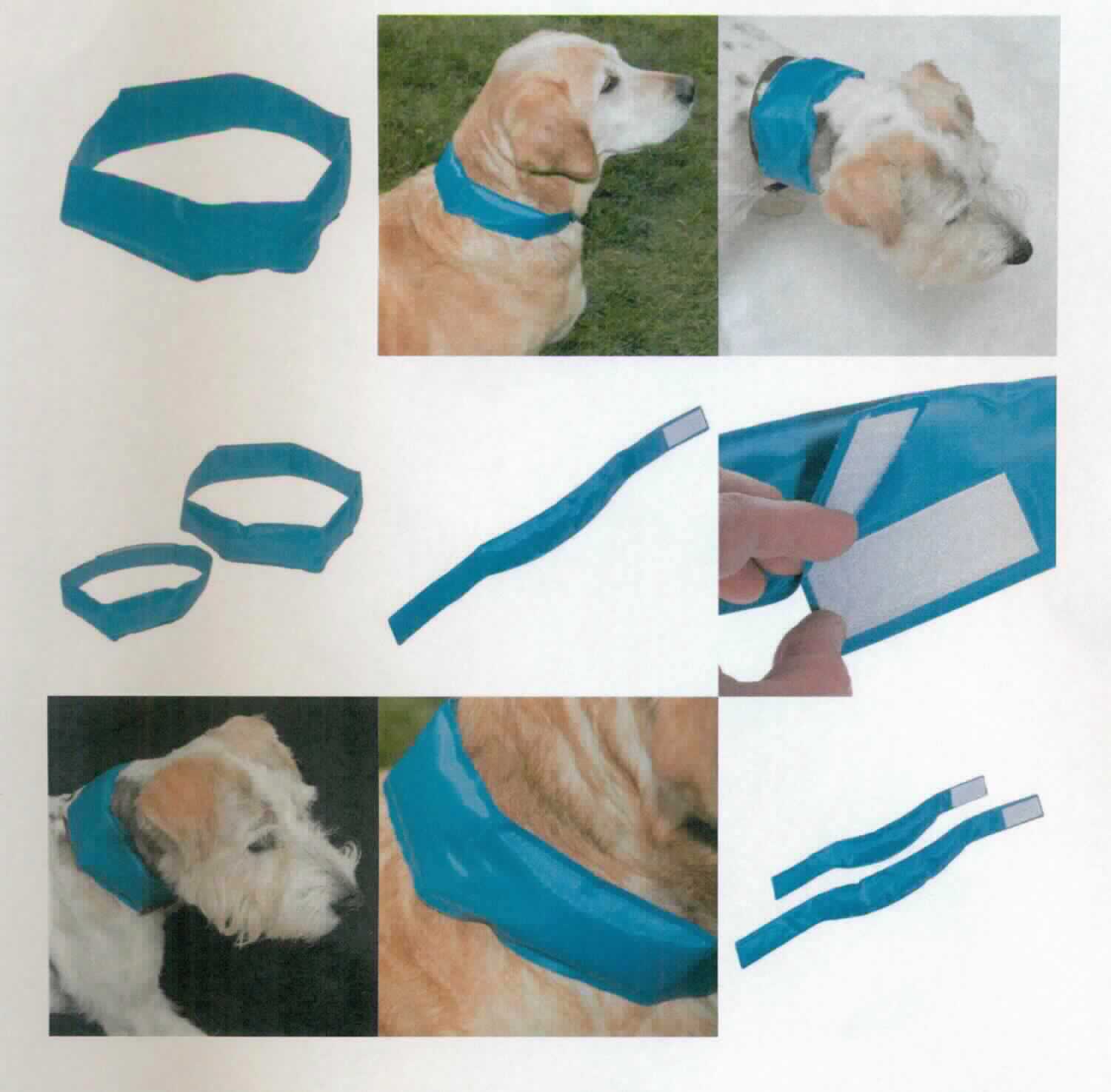 Angaben des Antragstellers:
Kühlhalsband für Hunde Smartpet

Untersuchungsergebnisse an einem Warenmuster:
Halsbandartige Ware aus einem blauen Gewebe aus Spinnstoff mit Klettverschluss (Abmessungen: ca. 45 x 5 x 1 cm), mit einer Kammer (Abmessungen: ca. 22 x 4 cm), die mit einem gelblichen Gel (enthält u. a. Natriumcarboxymethylcellulose und Glycerin) gefüllt ist.
Die Ware ist zusammen mit einer Produktinformation für den Einzelverkauf in einem wiederverschließbaren Kunststoffbeutel aufgemacht.
 
Befund:
Aufgrund der neutralen Form ist die Ware nicht als Halsband für Hunde oder Katzen erkennbar, so dass keine Sattlerware im Sinne der Position 4201 vorliegt.
Chemische Erzeugnisse oder Zubereitungen, überwiegend aus organischen Verbindungen bestehend, anderweit weder genannt noch inbegriffen: andere