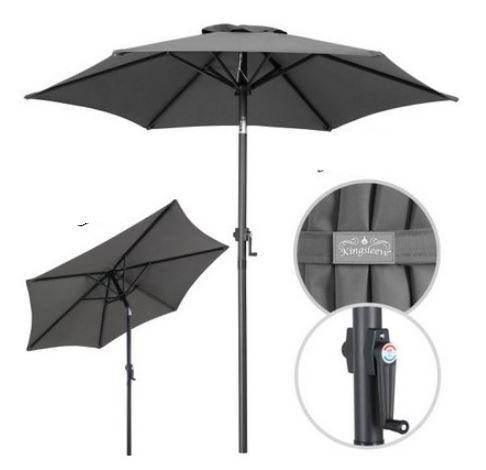 Sonnenschirm, sog. Sonnenschirm UV-Schutz 50+, Foto siehe Anlage,
ein Warenmuster wurde nicht vorgelegt, die Einreihung erfolgt anhand der Antragsangaben,
- mit einem zweiteiligen Gestell und Verstrebungen aus unedlem Metall (Aluminium),
- mit einem Bezug aus einem textilen Flächenerzeugnis (Polyester); mit einer Windöffnung
  am oberen Ende,
- durch ein Kurbelsystem am Gestell zu öffnen und zu schließen,
- mit verstellbarer Schirmneigung,
- rund; mit den Abmessungen: ca. 200 cm (Durchmesser) x 200 cm (Höhe),
- ohne Schirmbefestigung oder Schirmsockel,
- zur Aufstellung auf dem Boden bestimmt,
- in unterschiedlichen Farben.

"Sonnenschirm, Gartenschirm"