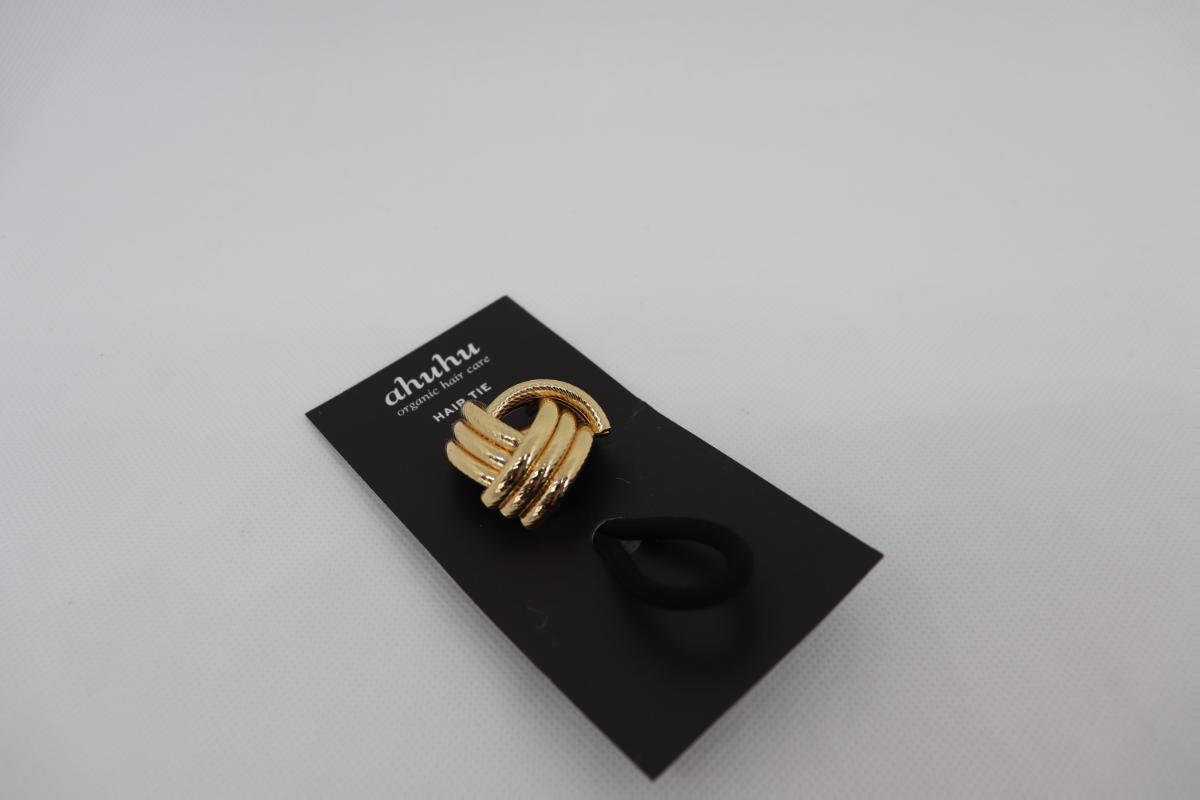 Haargummi, sog. Haargummi mit Metallelement, Foto siehe Anlage,
- an einer bedruckten Pappkarte befestigt und in einem Polybeutel verpackt,
- mit einer Dicke von ca. 3,3 mm und einem Außendurchmesser von ca. 4 cm,
- aus einem elastischen Kautschukfaden mit quadratischem Querschnitt (Breite ca. 2 mm), der mit ein-
  farbigen Garnen aus Spinnstoffen umflochten ist (Meterware der Position 5604),
- an den Enden durch Zusammenkleben zu einem Ring zusammengefügt (somit konfektioniert),
- mit einem aufgeschobenen, annähernd runden (Ø ca. 3,5 cm) Zierelement in Art einer Affenfaust aus
  unedlem Metall (laut Antrag Eisen) versehen,
- ohne Hinweise auf Handarbeit,
- wird zum Zusammenhalten des Haares getragen,
- in Anbetracht des textilen Charakters wird die Ware nicht vom Warenkreis der Position 9615 erfasst,
- individuelles (selbständiges) Einzelstück, das eine Ergänzung von Kleidung darstellt, somit keine
  Ware der Position 6307,
- insbesondere im Hinblick auf die Verwendung verleiht die gummielastische Kordel der Ware ihren
  wesentlichen Charakter.

"Anderes konfektioniertes Bekleidungszubehör (Haargummi) aus Spinnstoffen, nicht aus Gewirken oder
 Gestricken, nicht handgearbeitet"