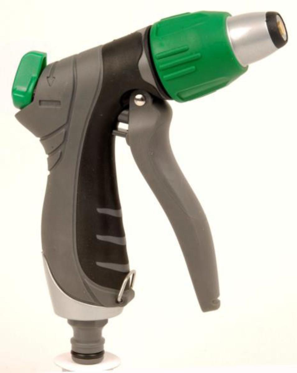Gartenspritze,
- aus einem Kunststofferzeugnis mit pistolenähnlichm Griff mit Betätigungshebel, einem Brause-
  kopf mit Spritzöffnungen, einem Verstellmechanismus für verschiedene Strahlarten sowie einer
  mechanischen Vorrichtung zur Regelung des Wasserdurchflusses und der Wassermenge
  (Abbildung siehe Anlage),
- nach Anschluss an einen Fließwasserversorgungsschlauch zum Bewässern von Pflanzen im
  Garten bestimmt, wobei der Wasserdurchfluss durch den Betätigungshebel reguliert werden
  kann.
Eine kennzeichnende Haupttätigkeit ist nicht feststellbar.

"Andere Armatur als von den Codenummern 8481 1005 10 0 bis 8481 8099 70 0 erfasst
 (Kombination aus Apparat zum Verspritzen von Flüssigkeiten und Ventil, ohne kennzeichnende
 Haupttätigkeit) - sog. Gartenspritze"