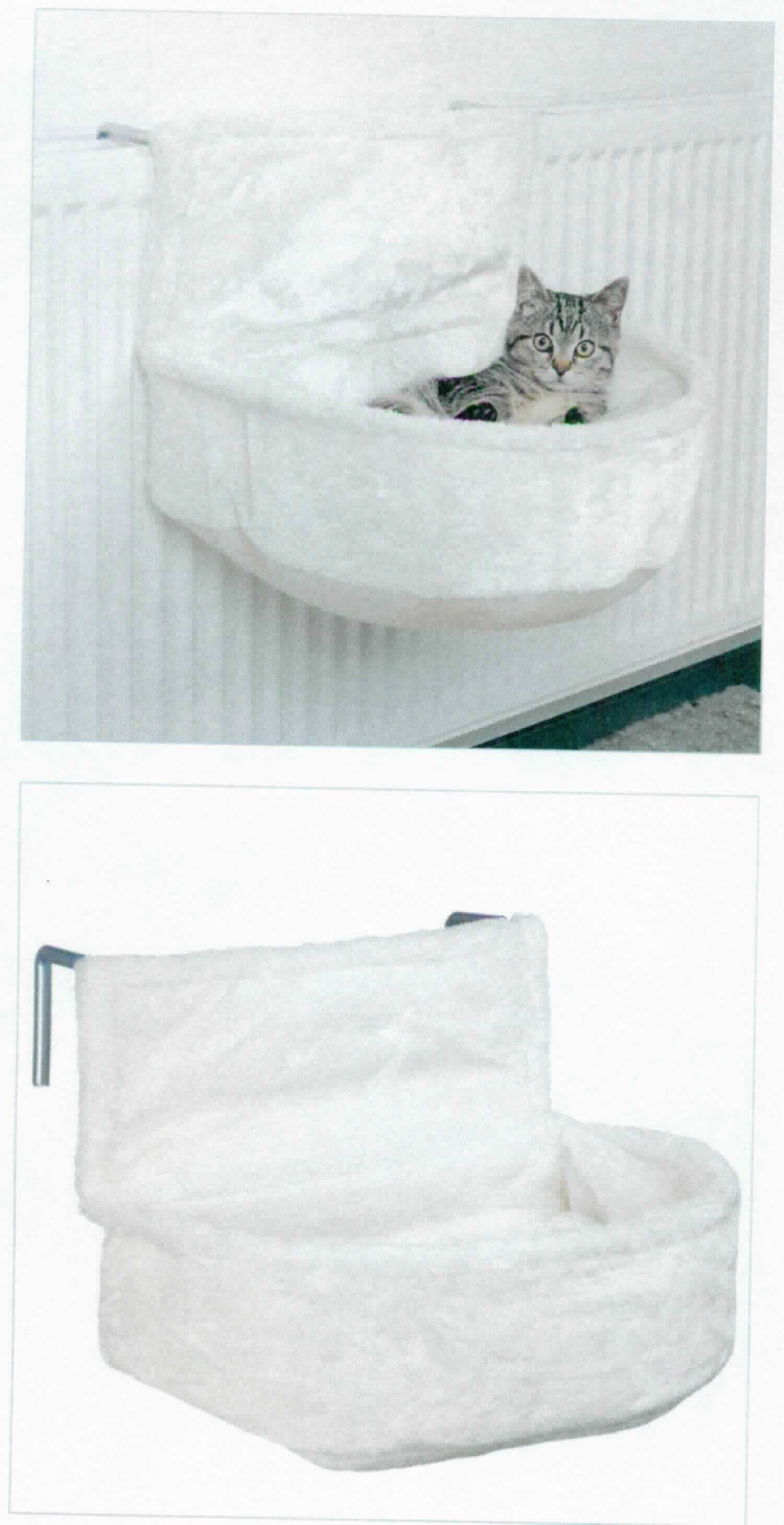 Katzen-Hängebett, sog. Heizungsliege Kuschelsack, Foto siehe Anlage,
- zusammengesetzte Ware, bestehend aus einem, an einen Heizungskörper zu hängenden "Körbchen" und einer 
  "Liegeauflage"; in einem Polybeutel mit Pappeinleger verpackt, 
- "Körbchen":
-- annähernd halbkreisförmig; in den Abmessungen L x B x H: 45 cm x 30 cm x 13 cm bzw. 33 cm 
   (an der an der Heizung anliegenden Seite),
-- mehrlagig gearbeitet, mit Außen- und Innenlagen aus ca. 5 mm dicken, einfarbigen Plüschgewirken 
   aus Spinnstoffen, im Bodenteil mit einer Zwischenlage aus Schaumkunststoff, auf der an der Heizung 
   anliegenden Seite mit Zwischenlagen aus Schaumkunststoff und Vliesstoff ausgestattet,
-- am oberen Rand mit einem Rahmen mit verstellbaren Bügeln aus unedlem Metall zur Stabilisierung und
   Befestigung am Heizkörper ausgestattet,
-- durch Zusammennähen konfektioniert,
-- keine Einreihung in die Position 9404, da Körbe aus Spinnstoffen keine Ähnlichkeit mit Bettausstattungen und
   ähnlichen Waren aufweisen; zudem ohne zusätzliche Elemente, die auf eine Verwendung als Bettausstattung 
   hinweisen,
-- kennzeichnet sich aufgrund des Verwendungszwecks und der Ausstattung als Ware zur Innenausstattung,
   somit keine Ware der Position 6307,
-- die Plüschgewirke bestimmen im Hinblick auf den Verwendungszweck und das äußere Erscheinungsbild 
   den Charkter der Ware,
- "Liegeauflage":
-- annähernd halbkreisförmig, in den Abmessungen: ca. 43 cm x 33 cm,
-- aus einem Kissen mit einer Hülle aus Vliesstoff aus Spinnstoffen und einer Füllung aus Wattierungsstoff,
   mit einem Bezug aus Plüschgewirken aus Spinnstoffen, der an der geraden Seite mit einem Reißverschluss 
   zum Einbringen des Kissens ausgestattet ist,
- dient als Schlaf- und Liegeplatz für Katzen,
- das "Körbchen" aus Spinnstoffen bestimmt im Hinblick auf das äußere Erscheinungsbild und den Verwendungs-
  zweck den Charakter der zusammengesetzten Ware.

"Andere Ware zur Innenausstattung (Katzen-Hängebett) aus Spinnstoffen, keine Ware der Position 9404, 
 aus Gewirken"