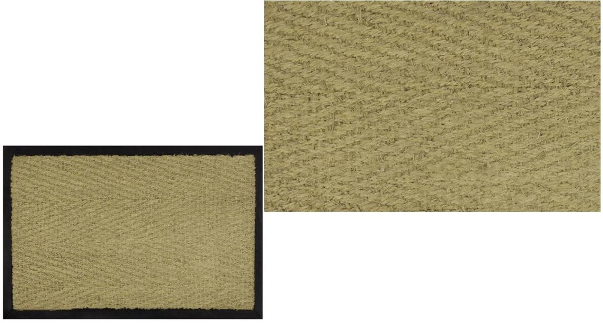 Fußmatte, Foto siehe Anlage,
- laut Antrag in verschiedenen Ausführungen und Farben, in unterschiedlichen Abmessungen,
- aus einem Gewebe aus laut Antrag Kokosfasern (pflanzlicher Spinnstoff),
- auf einer Rückenbeschichtung aus laut Antrag Kautschuk aufgebracht, die seitlich ca. 2,5 cm über 
  die Abtretfläche aus Kokos hinausragt (somit konfektioniert),
- kein Kelim, Sumak, Karamanie oder denen ähnlicher handgewebter Teppich,
- weder getuftet noch beflockt,
- erfüllt die Bedingungen zur Einreihung als Fußbodenbelag.

"Fußbodenbelag, aus Spinnstoffen, gewebt, weder getuftet noch beflockt, konfektioniert, kein 
 Kelim, Sumak, Karamanie oder ähnlicher handgewebter Teppich, aus Kokosfasern"