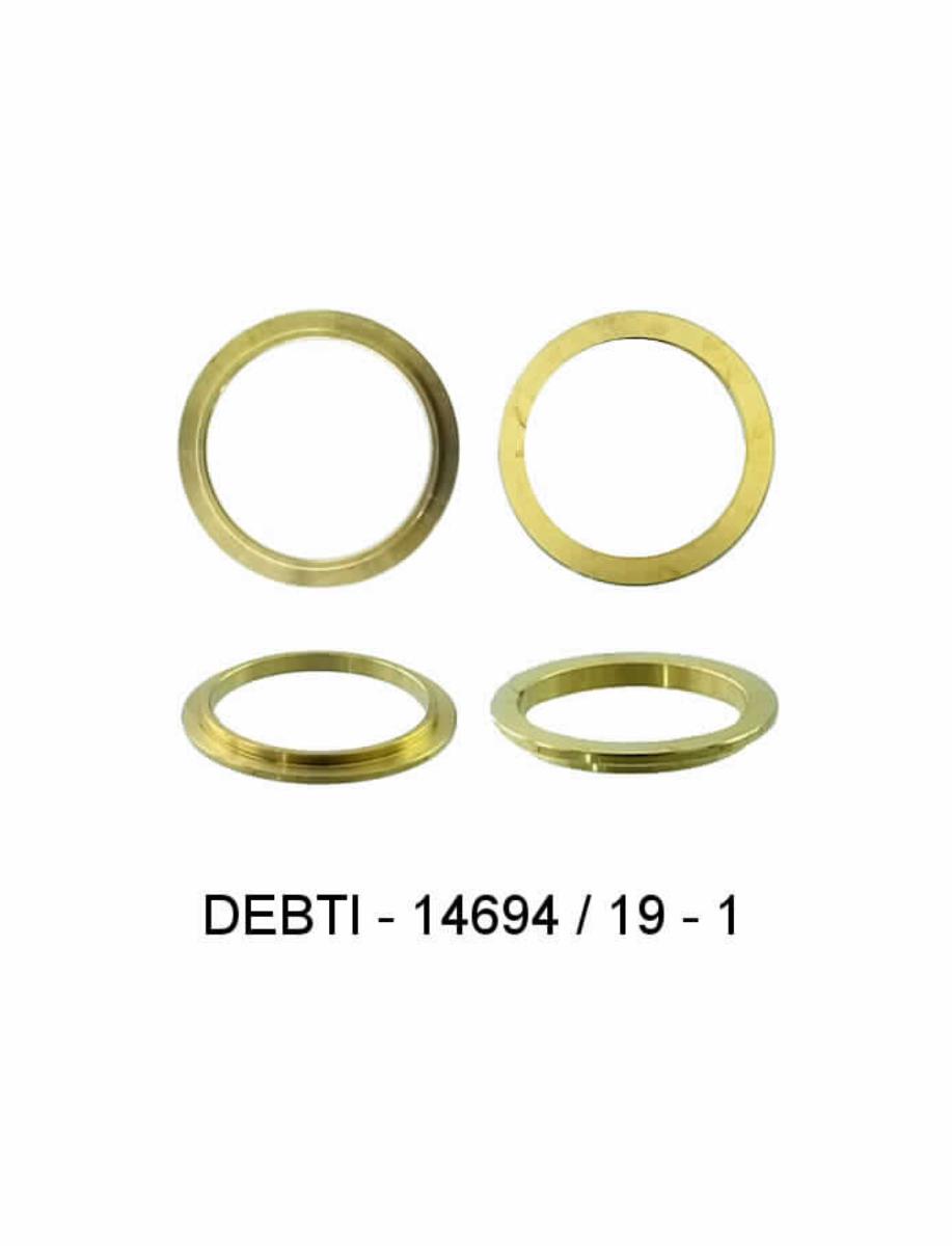 Es handelt sich um ringförmige Erzeugnisse aus einer Kupfer-Zink-Legierung mit gewichtsmäßig vorherrschendem Kupfergehalt (Messing), die mittig eine kreisrunde Lochung (Durchmesser: etwa 22,0 mm) aufweisen und zu einem umlaufenden, innenliegenden Rand ausgearbeitet sind.
Die Erzeugnisse werden als Abstandhalter und Reibefläche in Türdrückergarnituren eingesetzt.
(Durchmesser: etwa 28,0 mm)
- Antragstellerangaben -

Abbildung siehe Anlage.

Nicht Position 8301, da es sich nicht um Teile von Schlössern handelt.

Derartige Erzeugnisse gehören als "Teile aus unedlem Metall von Beschlägen (Baubeschläge) aus unedlen Metallen, für Türen" zum TARIC-Code 8302 4110 00.