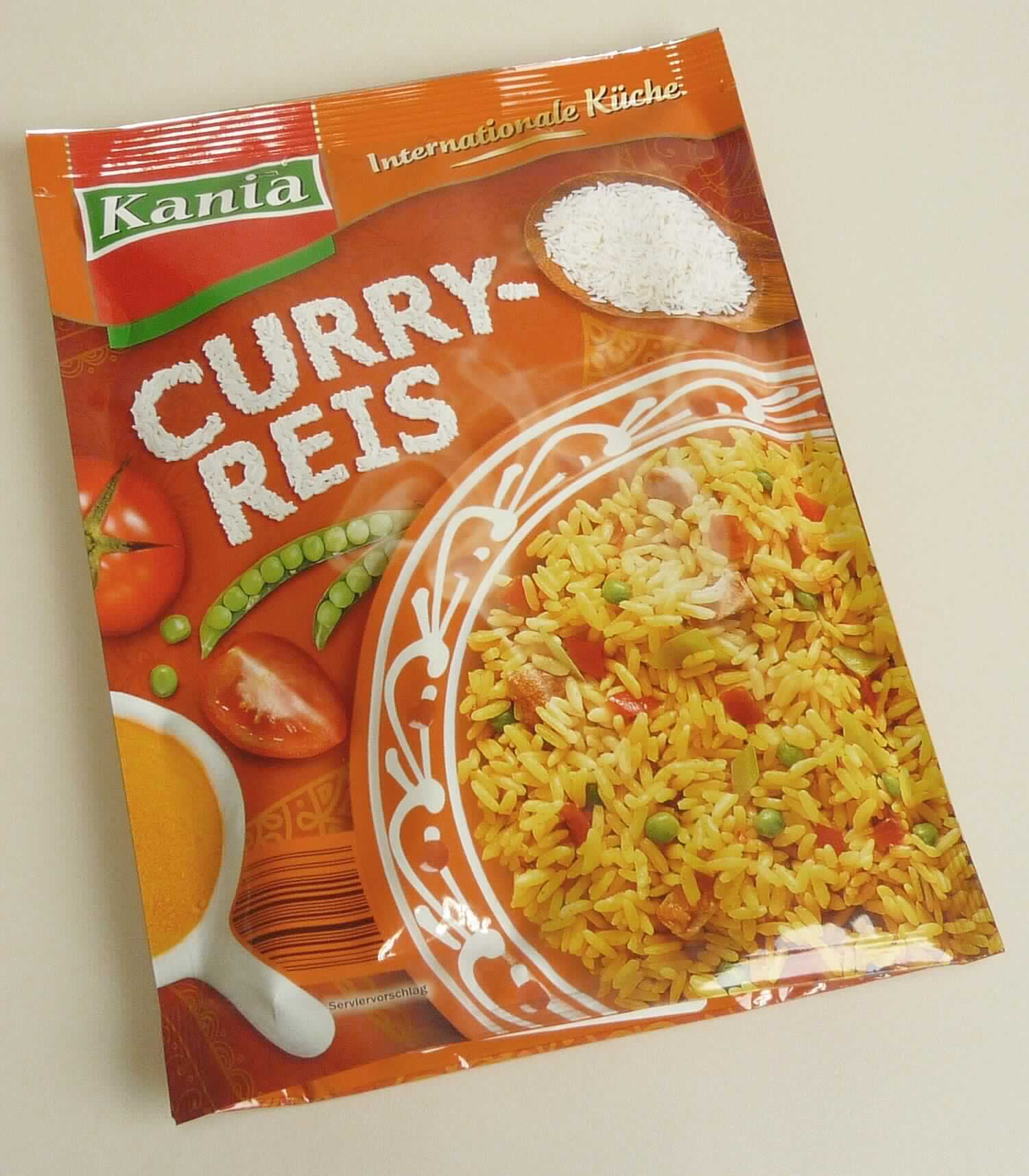 Reisgericht mit Huhn

Antragsangaben:
Curry Reisgericht mit Gemüse und Huhn, getrocknet

Beschreibung des vorgelegten Warenmusters: 
Verschweißter Original-Beutel aus Verbundfolie mit Angaben zum Inhalt (Reisgericht mit Gemüse und Huhn, 
getrocknet; 150 g), zu den Zutaten (siehe Feld 8) und zur Zubereitung (Beutelinhalt in 350 ml kaltes Wasser 
geben, unter Rühren aufkochen, 2 Minuten kochen und weitere 3 Minuten zugedeckt ziehen lassen); darin eine 
sehr würzig nach Curry riechende Mischung aus aufgeblähten Reiskörnern, getrockneten Gemüse- und Hühner-
fleischstücken und einem gelblichen, würzig nach Curry schmeckenden Pulver.

Tierische Erzeugnisse gemäß Anmerkung 1 a) zu Kapitel 19: 20 GHT oder weniger (gemäß Zutatenliste)

Lebensmittel, durch Aufblähen von Getreide hergestellt, auf der Grundlage von Reis