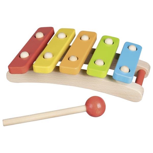 Nach den Angaben der Antragstellerin sowie der vorliegenden Abbildung handelt es sich bei dem sog. "Xylophon, Art. 61968" um ein Musikspielzeuginstrument
- in Form eines Xylophons,
- in den Abmessungen von etwa 22 x 14,5 x 6 cm,
- aus Holz gefertigt,
- mit fünf unterschiedlich langen und verschiedenfarbigen Klangstäben,
- mit einem etwa 14,8 cm langen Holzklöppel mit rundem, rotfarbigem Schlagkopf,
- ohne Hinweise auf eine Fertigung in Handarbeit,
- dient der spielerischen Unterhaltung von Kindern,
- in einer bunt bedruckten Faltschachtel verpackt.

Derartige Erzeugnisse werden zolltarifrechtlich als "Musikspielzeuginstrument, nicht aus Holz handgearbeitet" eingereiht.