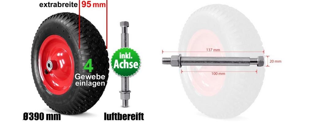 Schubkarrenrad, Foto siehe Anlage,
- laut Antrag: 
- - mit einem luftbefüllbaren Reifen (Bereifung 4.80/4.00 - 8) mit vier Gewebeeinlagen (4PR),
- - mit einer Stahlfelge mit Kugellager,
- - mit einer Achse aus Metall,
- - mit einem Raddurchmesser von ca. 390 mm und einer Reifenbreite von ca. 95 mm,
- - mit einem Achsdurchmesser von ca. 20 mm,
- - mit einer Achslänge von ca. 137 mm,
- - mit einer Belastbarkeit von maximal 200 kg,
- aufgrund der technischen Eigenschaften (u. a. Achsengröße, Steckachse, profilierte Reifen)
  erkennbar zur hauptsächlichen Verwendung an nicht selbstfahrenden Fahrzeugen.

"Teil (Schubkarrenrad) für andere nicht selbstfahrende Fahrzeuge der Position 8716,
anderes als in den TARIC-Codes 8716 9090 15 bis 8716 9090 97 genannte"