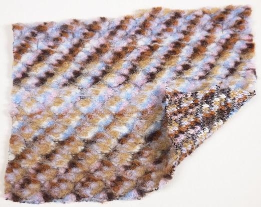 Schlingengewirke, sog. Oberstoff, Foto siehe Anlage,
- als Meterware, mit einer Breite von laut Antrag 148 cm,
- laut Untersuchungsergebnis:
-- aus dünnen Grundgarnen aus synthetischen Chemiefasern (laut Antrag: Polyester) und Florgarnen
   aus Wolle,
-- kein Hochflorerzeugnis,
- stellt sich als Schlingengewirke dar, somit keine Ware der Position 6006.

"Schlingengewirke, aus Wolle"