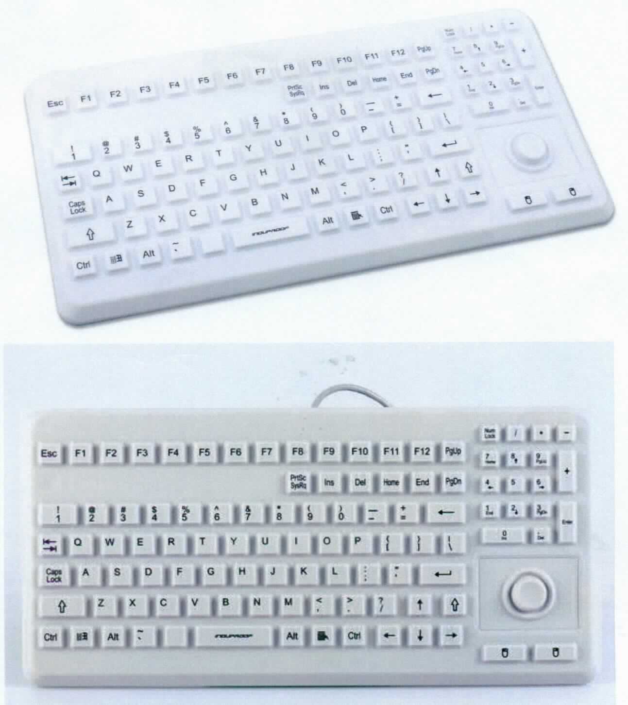 Sog. "Tastatur mit Silikonoberfläche", in Form einer kombinierten Maschine aus Tastatur (Haupttätigkeit bzw. Hauptfunktion) und XY-Koordinateneingabeeinheit.

Das Gerät besteht im Wesentlichen aus einer mit aktiven und passiven Bauelementen bestückten, gedruckten Schaltung mit Leiterbahnenmatrix und Schaltmatte mit Kontaktpunkten in einem gemeinsamen Kunststoffgehäuse mit alphanumerischen Tasten sowie einem Mausersatzgerät (Mouse-Button).
Die Eingabeeinheit verfügt über zwei Schnittstellen (PS/2, USB) für den Anschluss an die Zentraleinheit. Sie ist in der Lage, Informationen und XY-Koordinaten sowie Steuerbefehle in einer vom System verwendbaren Form zu liefern. 

Die Ware wird als "Eingabeeinheit für automatische Datenverarbeitungsmaschinen, Tastatur" eingereiht.

Anlage: 1 Abbildung
