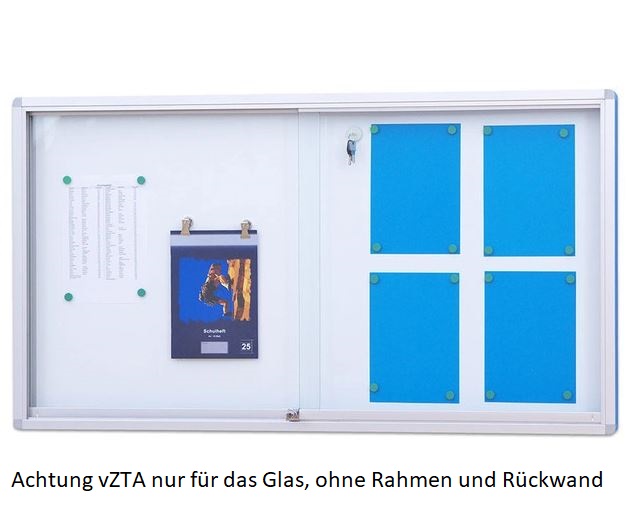 Zusammenstellung, bestehend aus zwei vorgespannten Einschichten-Sicherheitsgläsern
(Schiebetüren) und einem Druckknopffschloss, sog. Glas für Info-Schaukasten, Foto siehe
Anlage,
- getrennte Einreihung aller Bestandteile, da es sich weder um eine Warenzusammenstellung
  zur Befriedigung eines speziellen Bedarfs, noch um eine aus verschiedenen Bestandteilen
  zusammengesetzte Ware handelt,
- keine unfertige Ware im Sinne der AV 2 a), da die Zusammenstellung im vorliegenden Zustand
  nicht die wesentlichen Beschaffenheitsmerkmale der fertigen Ware aufweist,
- vorgespannte Einschichten-Sicherheitsgläser, lt. Antrag:
- - zwei Glasplatten aus vorgespanntem Einschichten-Sicherheitsglas,
- - nicht emailliert, 
- - durchsichtig, 
- - ohne Beschichtung,
- - in den Abmessungen: ca. 694 mm (Länge) x 700 mm (Breite),
- - zur Verwendung in einem Info-Schaukasten vorgesehen,
- keine Waren der Position 7020, da es sich um vorgespannte Einschichten-Sicherheitsgläser
  handelt. 

"Vorgespannte Einschichten-Sicherheitsgläser, andere als in den Unterpositionen
7007 1110 bis 7007 1920 genannte, andere als in den TARIC-Codes 7007 1980 12
bis 7007 1980 85 genannte"