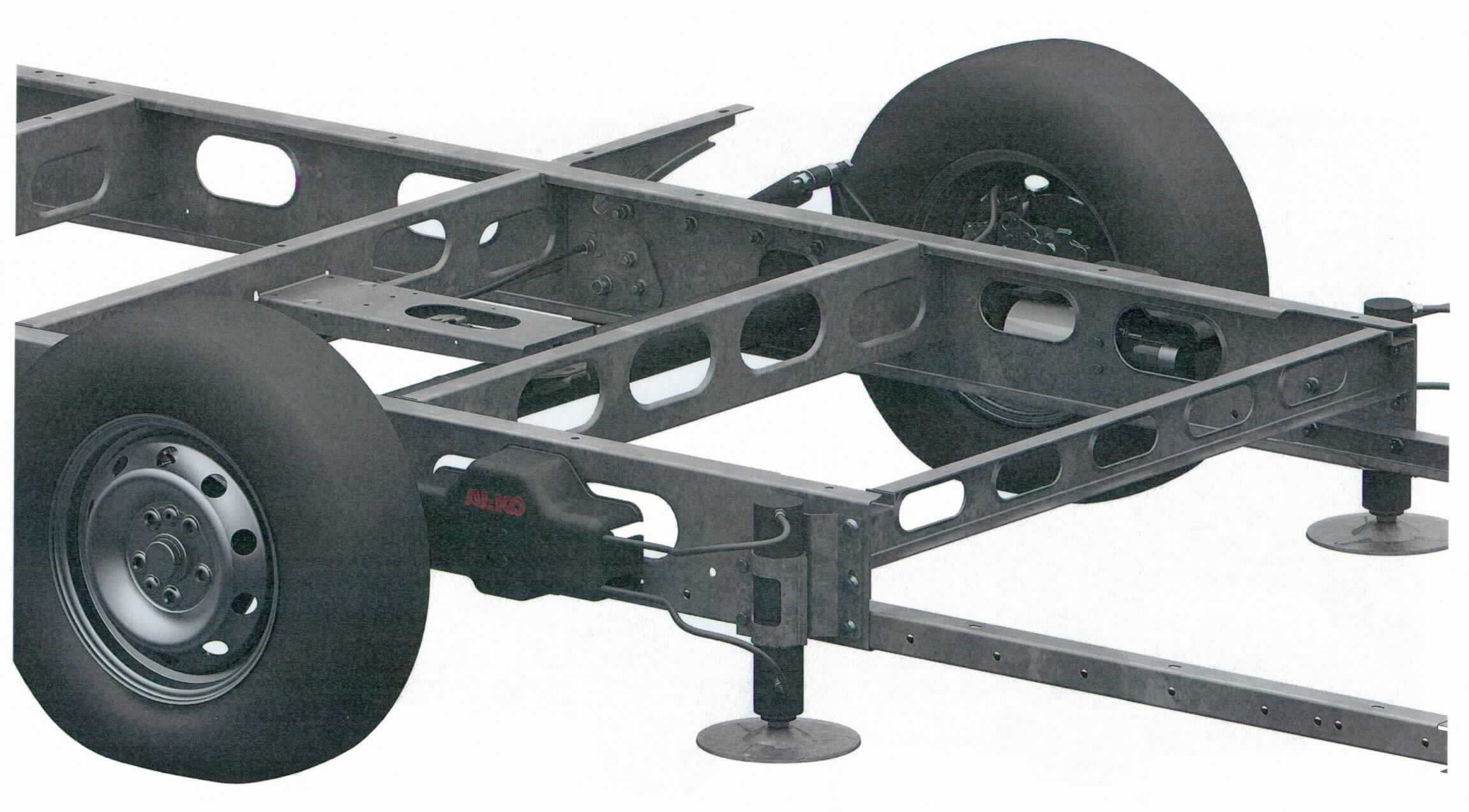 Sog. hydraulische Stützenanlage für Reisemobile
- in Form eines Systems aus vier hydraulischen Hubstützen, jeweils mit einem auto-
  nomen Hydraulikaggregat aus Hubkolben, Ölpumpe, Öl-Reservoir (Fassungsvermögen
  0,7 l) und rundem Standfuß, verbunden mit einer elektrischen Zentraleinheit zur
  Steuerung und Fernbedienung des Systems (Abbildung siehe Anlage),
- zum Anbau an Reisemobile und Nutzfahrzeuge,
- zum Anheben und Ausrichten des Fahrzeugs.

"Hubwinden, andere hydraulische Hubwinden (funktionelle Einheit) - sog. hydraulische Stützenanlage für Reisemobile"