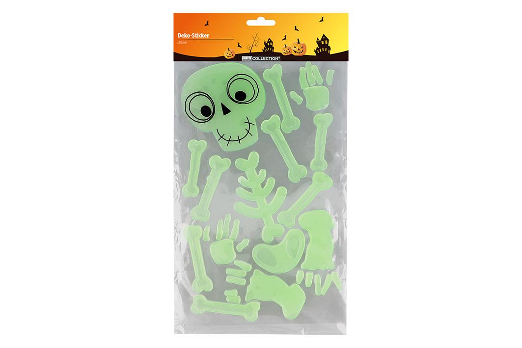 Angaben des Antragstellers:
Fensterkleber Skelett (Glow In The Dark, Halloween 14,5 x 24 cm) aus TPR (thermoplastischer Kautschuk)

Feststellung an einem Warenmuster:
Stilisiertes Skelett aus einem gelb-grünen elastischen Material. Das Skelett liegt in Einzelteilen vor und kann an z.B. Glasscheiben zur Dekoration angebracht werden, die Ware ist in einer Verkaufsverpackung aufgemacht. Das Skelett besteht nach den Untersuchungen aus nicht vulkanisiertem Kautschuk.

Befund:
Es handelt sich um eine Ware aus nicht vulkanisiertem Kautschuk.