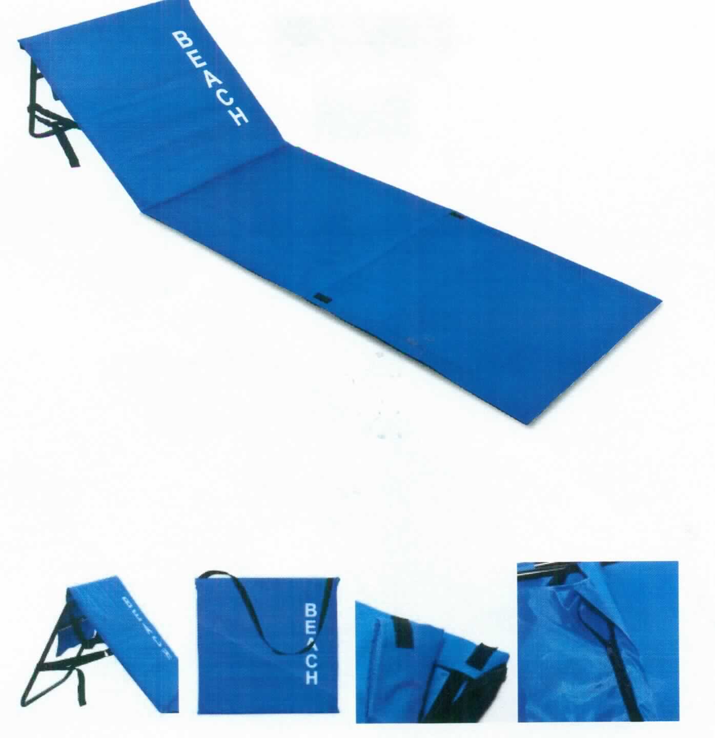 Campingausrüstung, Foto siehe Anlage,
- in einem Pappkarton verpackt,
- laut Antrag in den Abmessungen (L x B x H): 160 cm x 54 cm x 38 cm,
- mit einer durch Teilungsnähte dreigeteilten Liegefläche mit einer Unterseite aus ca. 0,1 mm dicken, einfarbigen 
  Geweben und einer Oberseite aus ca. 0,5 mm dicken, einfarbigen, einseitig (Innenseite) mit geprägtem Kunststoff 
  (keine Zellstruktur erkennbar) überzogenen Geweben der Position 5903; beide Gewebe laut Antrag aus Polyester 
  (synthetische Chemiefasern),
- innen mit einem eingelegten Polster aus Zellkunststoff,
- mit einem in den als "Rückenlehne" fungierenden Abschnitt der Liegefläche teilweise eingenähten, klappbaren 
  Rohrgestänge aus laut Antrag Stahl und einer an der Schmalseite der "Rückenlehne" angenähten Aufbewahrungs-
  tasche mit Reißverschluss aus dem Gewebe der Unterseite,
- mit einem an der "Rückenlehne" und am Gestänge festgeschraubten Gurt mit Klickverschluss aus Kunststoff und 
  einer D-Öse aus unedlem Metall zur Einstellung und Fixierung der Höhenverstellung, 
- mit einem an den oberen Ecken der "Rückenlehne" festgenähten Tragegurt,
- mit diversen Klettverschlüssen zur Fixierung der zusammengeklappten Liegefläche während des Transportes,
- auf der Oberseite mit dem Schriftzug "Beach" bedruckt,
- durch Zusammennähen konfektioniert,
- dient laut Antrag als Strandmatte,
- ist aufgrund ihres Gewichts, der einfachen Montage-, Demontage- und Transportmöglichkeit, geeignet um beim 
  Camping verwendet zu verwerden; u. a. somit keine Ware der Position 9401 bzw. der Position 9403,
- stellt sich u. a. aufgrund des integrierten Metallgestänges auch nicht als eine "den Bettausstattungen ähnliche 
  Ware" dar,
- nach dem Umfang sowie im Hinblick auf die Verwendung als Strandmatte bestimmen die Gewebe den
  Charakter der Ware.

"Campingausrüstung (Strandmatte), aus Spinnstoffen, aus synthetischen Chemiefasern"
