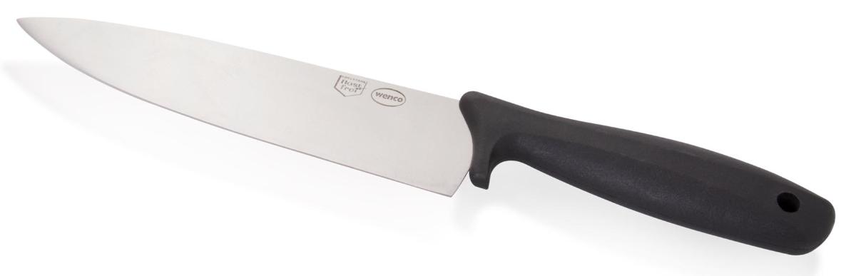 "Kochmesser";

- Messer mit schneidender, feststehender nach vorne spitz zulaufender Klinge aus unedlem Metall
  (Edelstahl), mit glattem Klingenschliff und einem Griff aus Kunststoff sowie am Griffende mit
  einer Aufhängeöse versehen

- zur Verwendung in der Küche zum Zubereiten von Speisen

Abbildung siehe Anlage

Derartige Erzeugnisse gehören als "andere Messer mit schneidender, feststehender Klinge aus
unedlem Metall, kein Messer der Position 8208" zur Codenummer 8211 9200 00 0 des Zolltarifs.