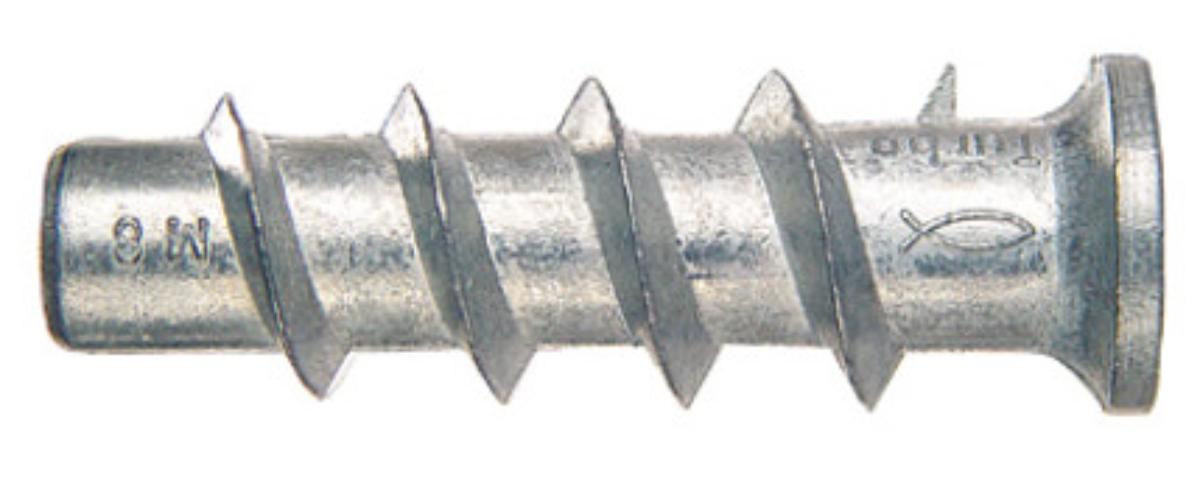 Es handelt sich um zylinderförmige, leicht konisch zulaufende Erzeugnisse,
(FTP M6 Porenbetonanker Art-Nr. 78415) aus Zink (Zinkdruckguss, lt. Antragstellerangabe),
mit spiralförmigem, selbstschneidendem Außengewinde mit einer mittig längs zur Dübelachse
ausgearbeiteten Schneidnut (Länge: etwa 20 mm), die auf der einen Seite mit einem Bund und
einer sechskantförmigen Bohrung (Länge etwa 20 mm) mit abschließendem Innengewinde (M 6)
und auf der anderen Seite seitlich mit einer rechteckigen Aussparung zur Aufnahme von Bohrstaub und
stumpfem Ende versehen sind.
Die Erzeugnisse werden zusammen mit metrischen Schrauben (nicht Gegenstand dieser
vZTA) zur Befestigung von Bildern, Lampen, Handgriffen, kleinen Wandregalen,
Handtuchhaltern, leichten Spiegelschränken, Briefkästen, Blumenampeln,
Gardinenschienen, Kabel- und Rohrschellen und Unterkonstruktionen aus Holz und Metall
in Porenbeton (Gasbeton) verwendet. Dafür werden sie in ein Bohrloch mit Hilfe eines
Akkuschraubers oder eines Inbusschlüssels eingedreht und die Schraube in das
Innengewinde eingebracht.
Die Erzeugnisse sind zu jeweils 25 Stück in einem Pappkarton verpackt.
Gesamtlänge: etwa 50 mm.

Abbildung siehe Anlage.

Derartige Erzeugnisse gehören als "andere Waren aus Zink" zum TARIC-Code 7907 0000 00