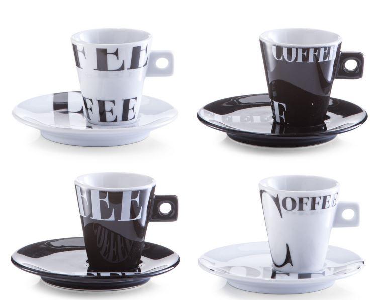 Geschirr zum Tischgebrauch, sog. Espresso-Set "Coffee style", Foto siehe Anlage,
- bestehend aus vier Tassen und vier Untertassen,
- vier glasierte Tassen (zwei weiße, zwei schwarze) mit viereckigen Henkeln:
- - mit dem Aufdruck "Coffee" (in unterschiedlicher Größe, teilweise nur Fragmente 
    des Wortes),
- - mit einer Höhe von ca. 6,3 cm und einem Durchmesser (oberer Rand) von ca. 6 cm,
- vier glasierte, runde Untertassen:
- - mit auf die Tassen abgestimmten Farben und Motiven versehen,
- - mit einer Höhe von ca. 1,6 cm und einem Durchmesser von ca. 12,3 cm,
- keramische Erzeugnisse, nach der Formgebung gebrannt, tonmineralhaltiges 
  Material enthaltend,
- lt. Antrag aus Porzellan,
- verpackt in einem Karton.

"Geschirr (Tassen und Untertassen), aus Porzellan"